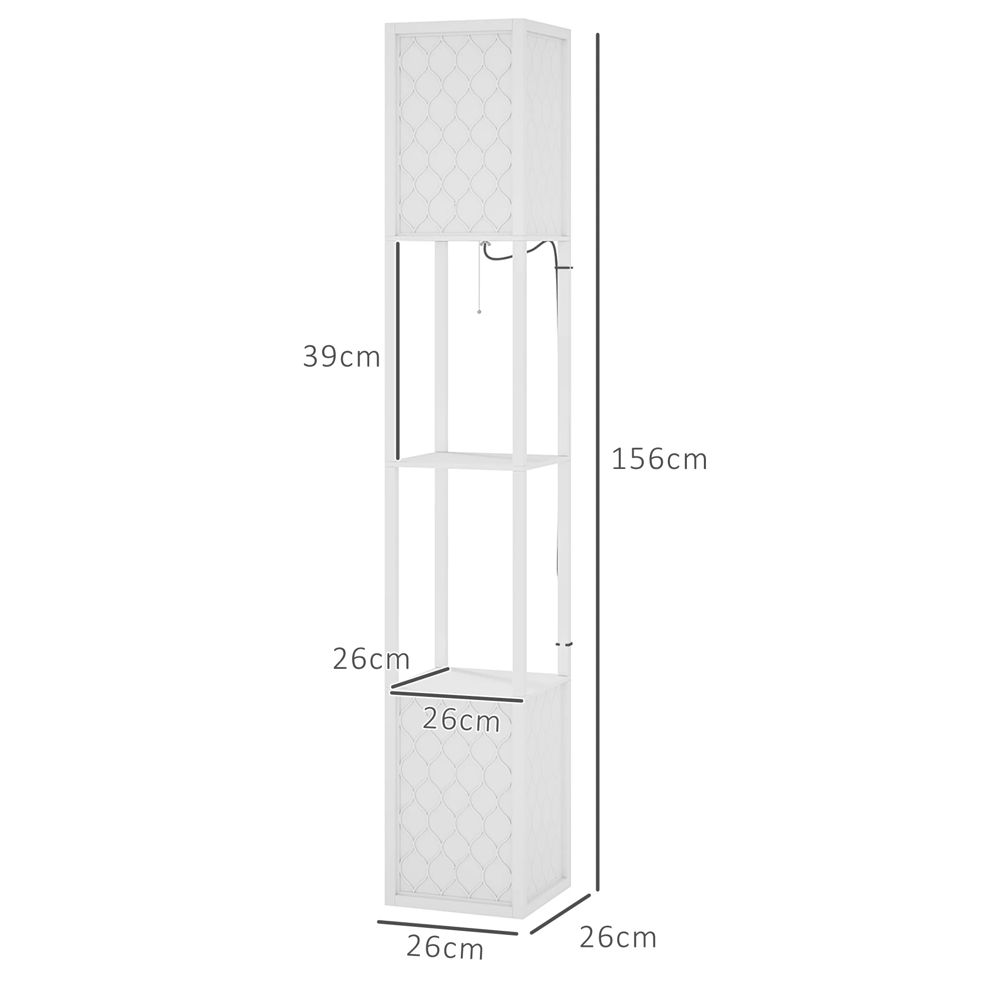 HOMCOM 2-Light Modern Floor Lamp With Shelves For Living Room, Bedroom - Image 14