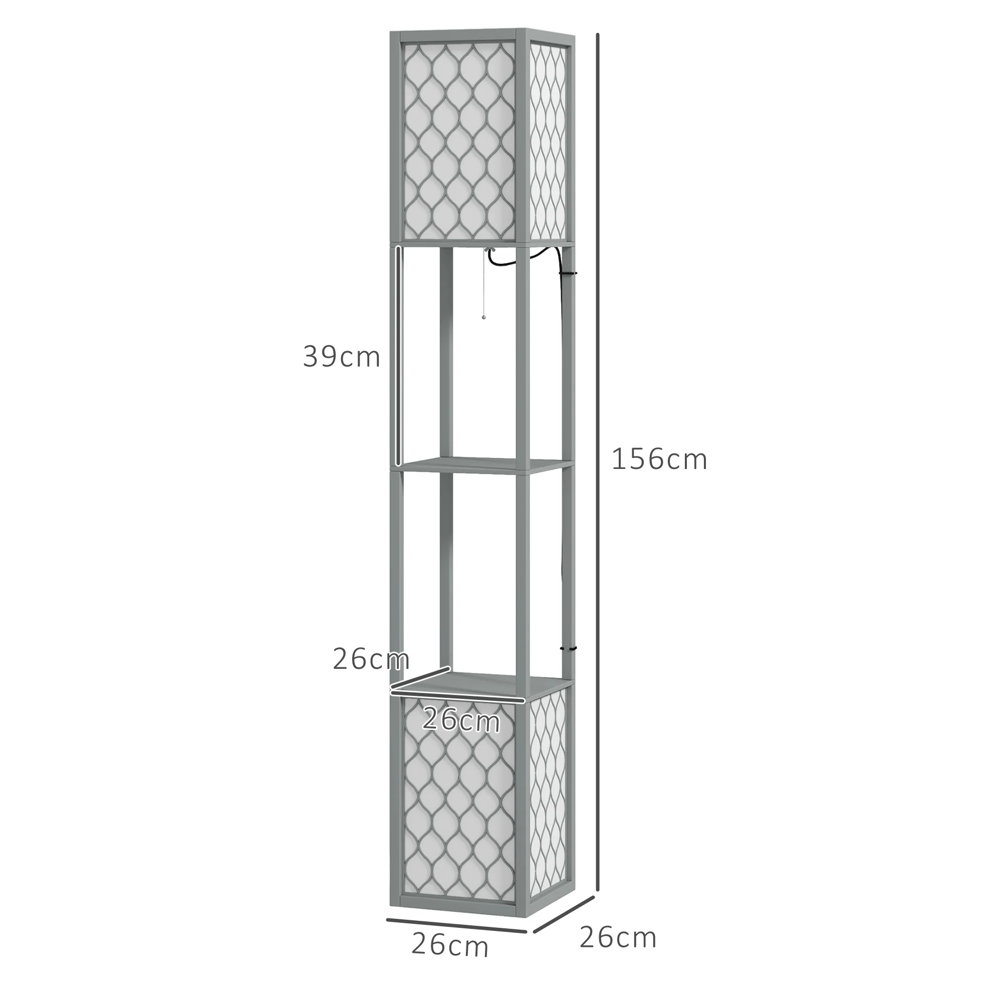 HOMCOM 2-Light Modern Floor Lamp With Shelves For Living Room, Bedroom - Image 5