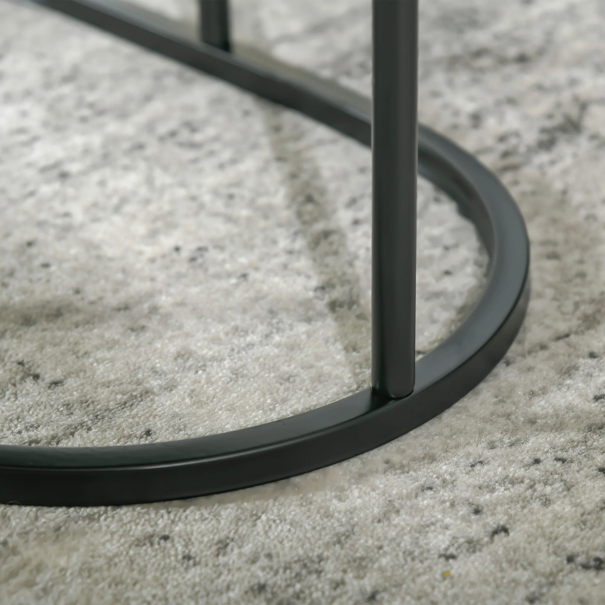 HOMCOM 2 Pcs Modern Coffee Table With Faux Marble Side Accent Tables Black - Image 8