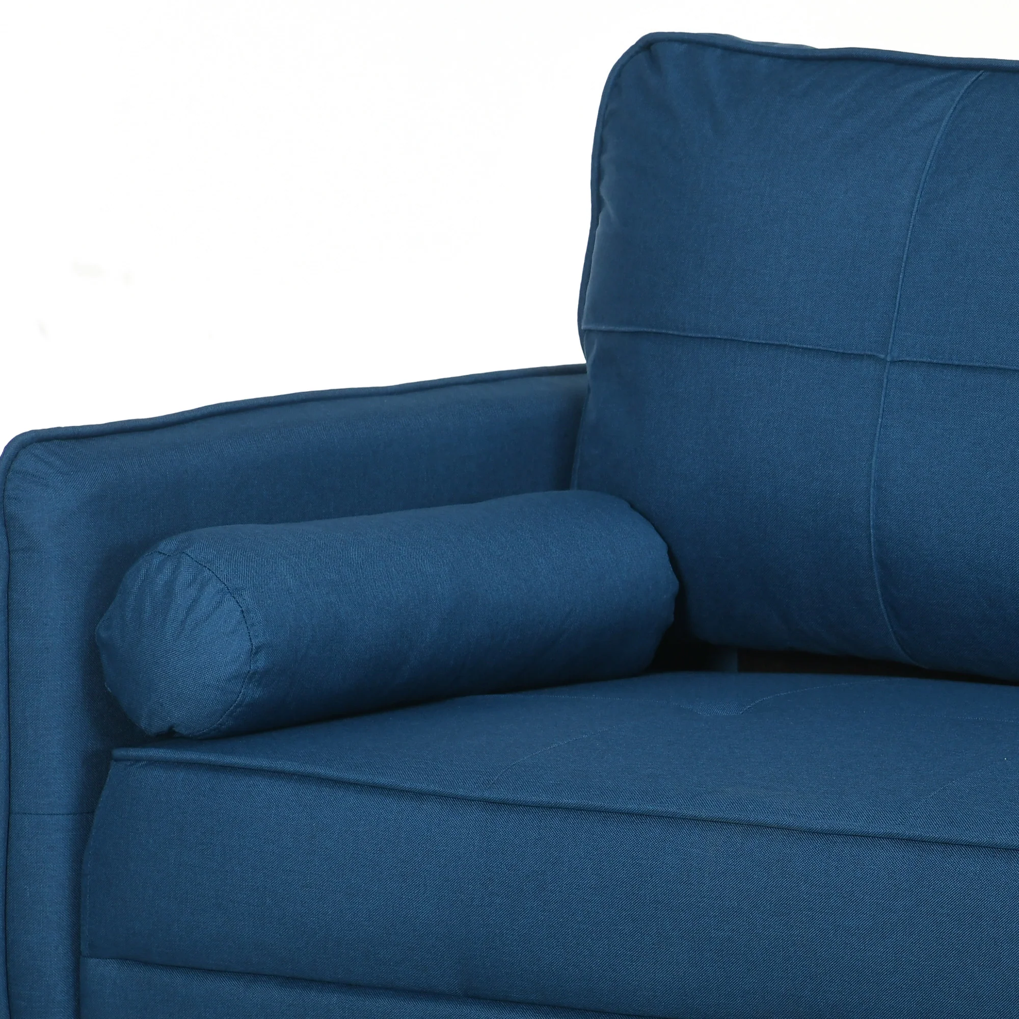 HOMCOM 2 Seater Sofa 143cm Modern Fabric Couch Back Cushions and Pillows, Blue - Image 7