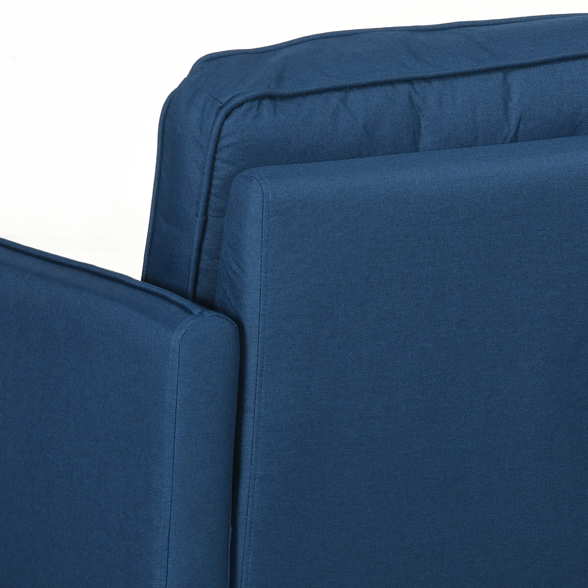 HOMCOM 2 Seater Sofa 143cm Modern Fabric Couch Back Cushions and Pillows, Blue - Image 8