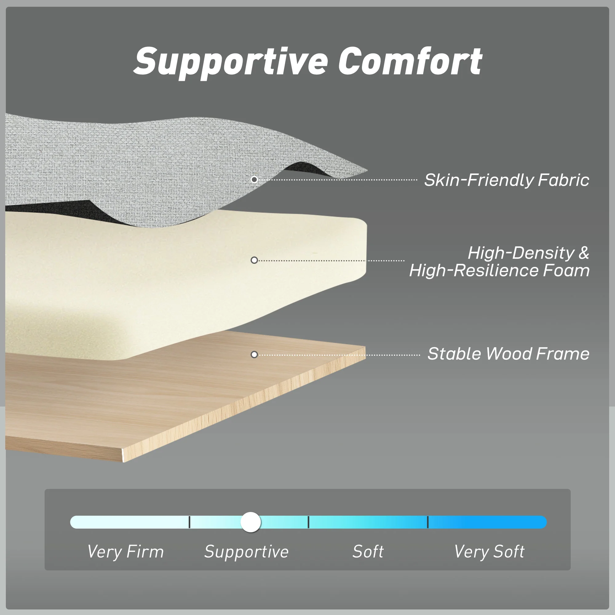 HOMCOM 2 Seater Sofa Bed, Convertible Pull Out Bed Settee, Light Grey - Image 6