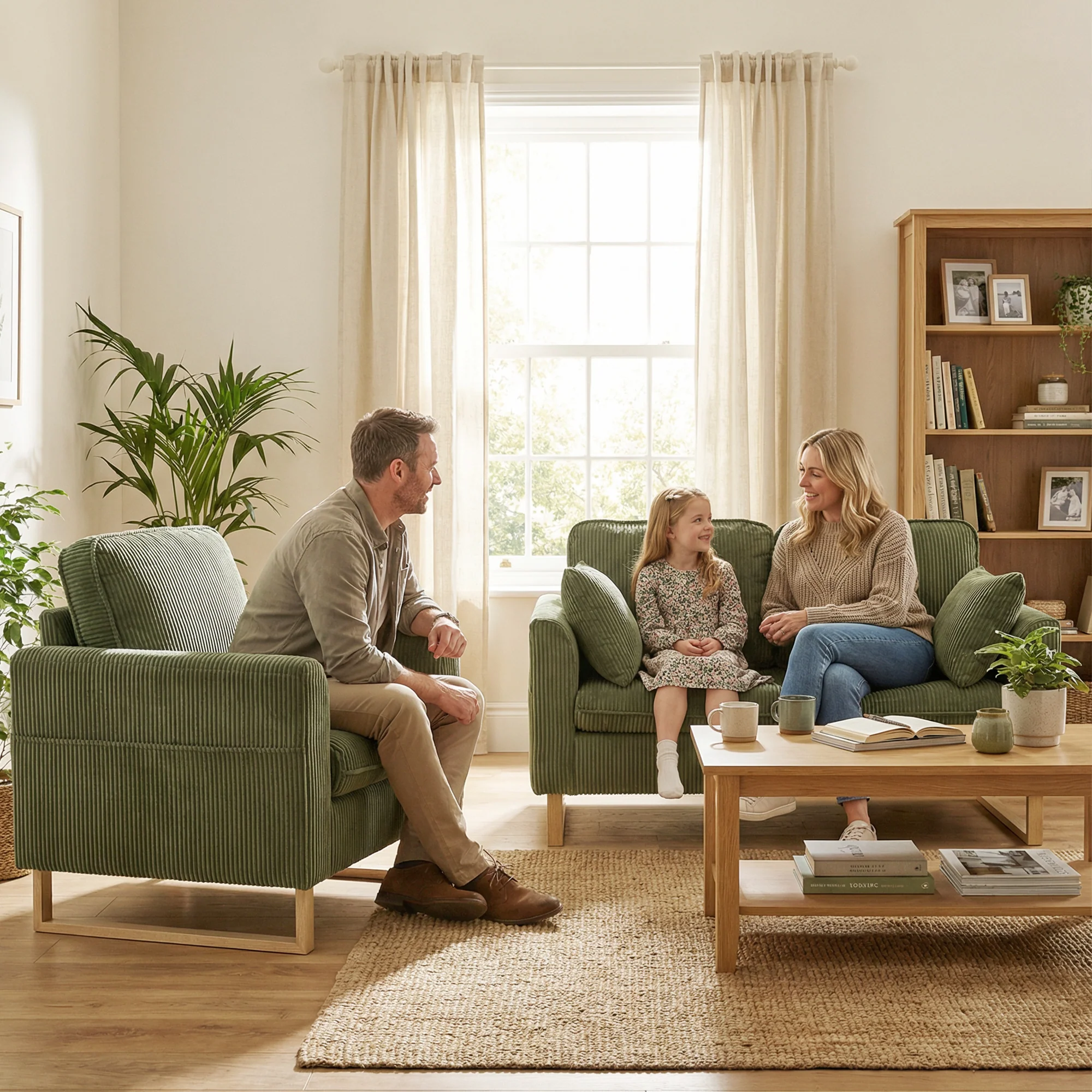 HOMCOM 2 Seater Sofa, Corduroy Sofa w/ Spring Cushions 2 Pillows, Dark Green - Image 8