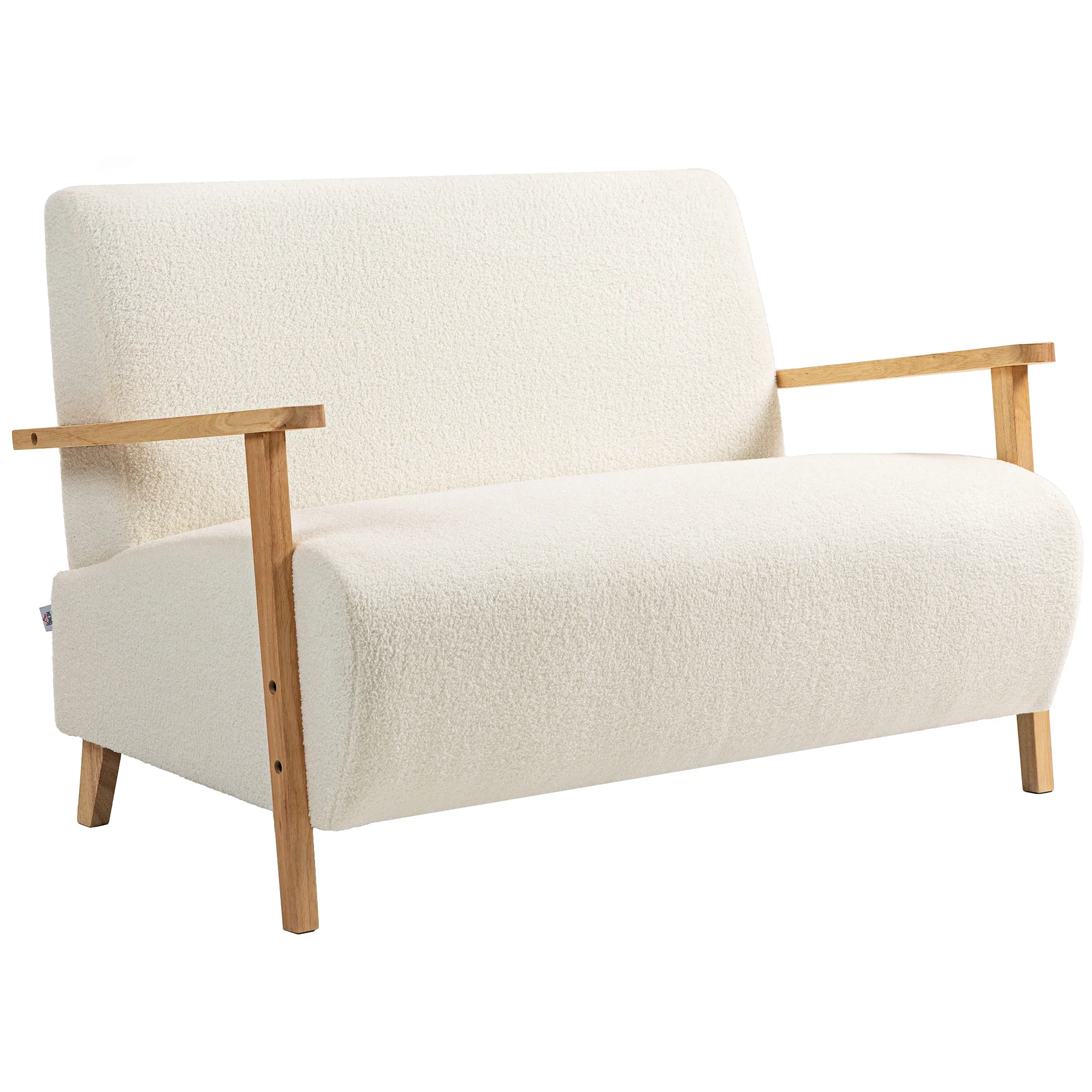 HOMCOM 2 Seater Sofa, Fabric Modern Loveseat For Living Room