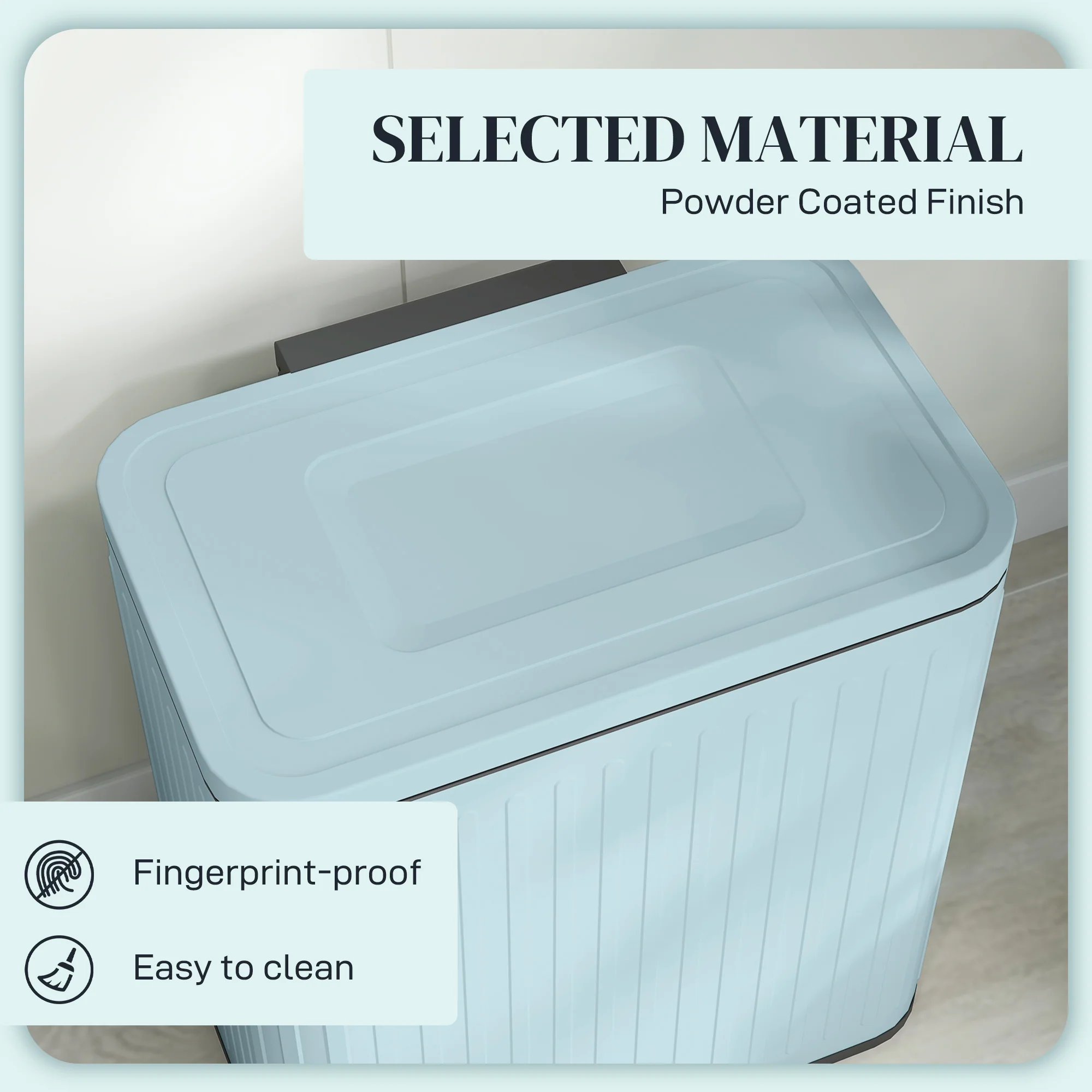 HOMCOM 2 x 20L Double Rubbish Bin, Pedal Bin with Soft-Close Lid, Light Green - Image 6