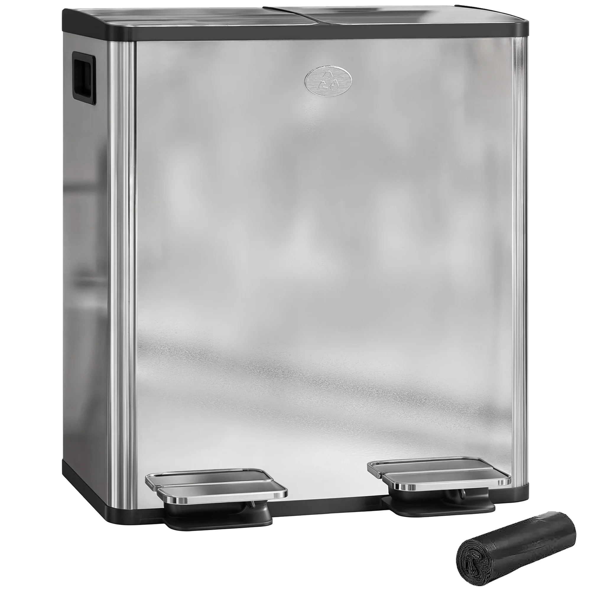 HOMCOM 2 X 20L Dual Kitchen Bin Pedal Bin For Recycling And Waste - Image 19
