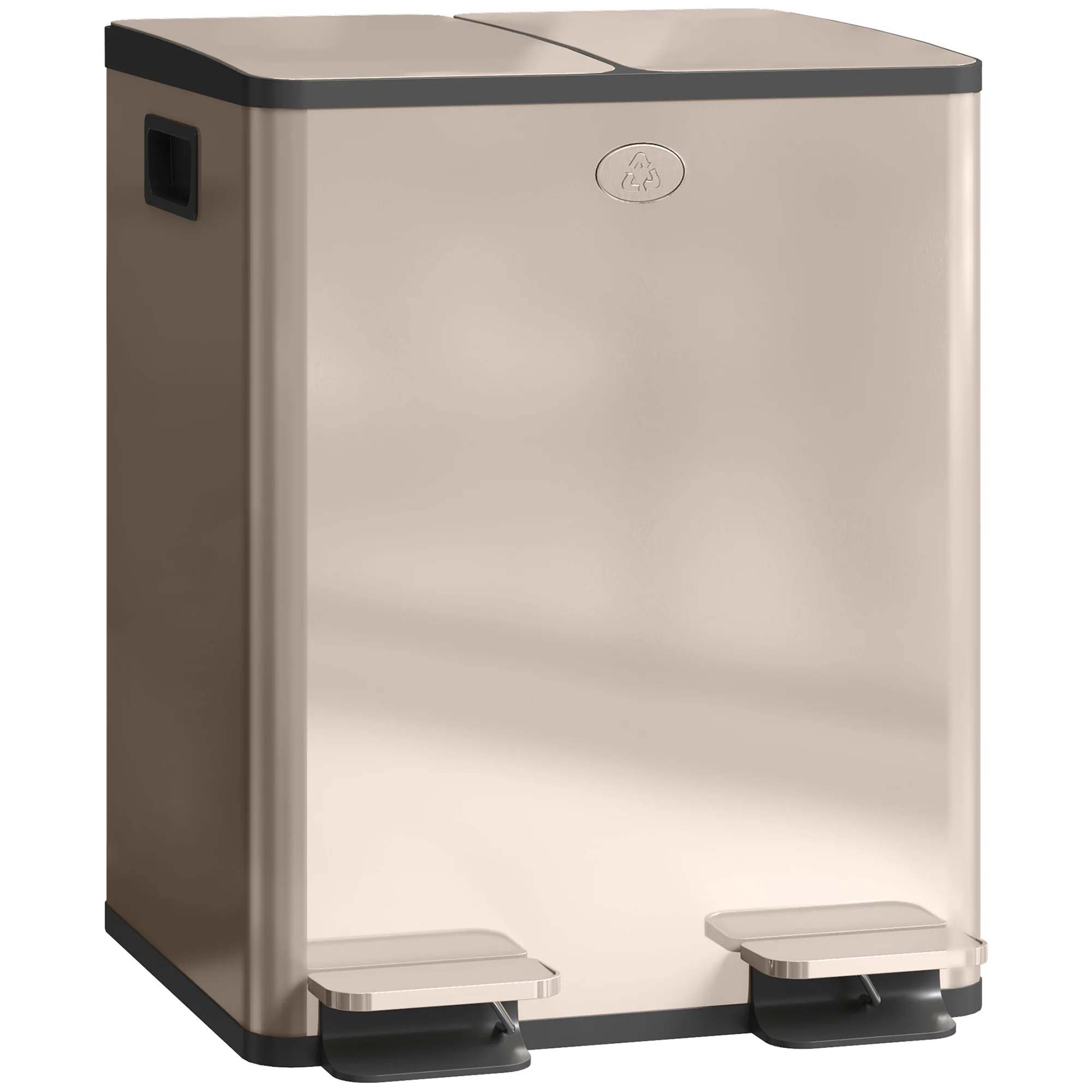 HOMCOM 2 X 20L Dual Kitchen Bin Pedal Bin For Recycling And Waste - Image 10