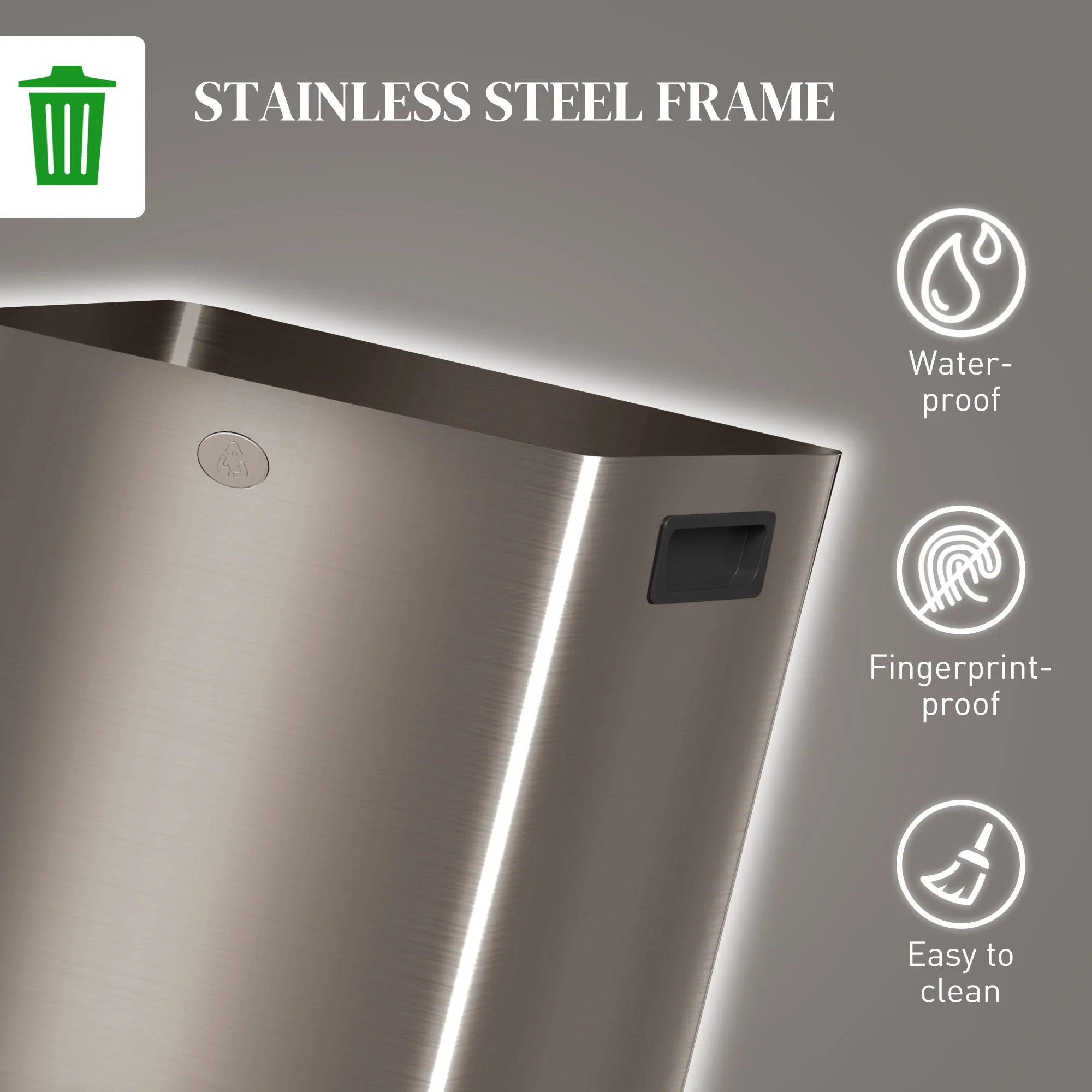 HOMCOM 2 X 20L Dual Kitchen Bin Pedal Bin For Recycling And Waste - Image 17