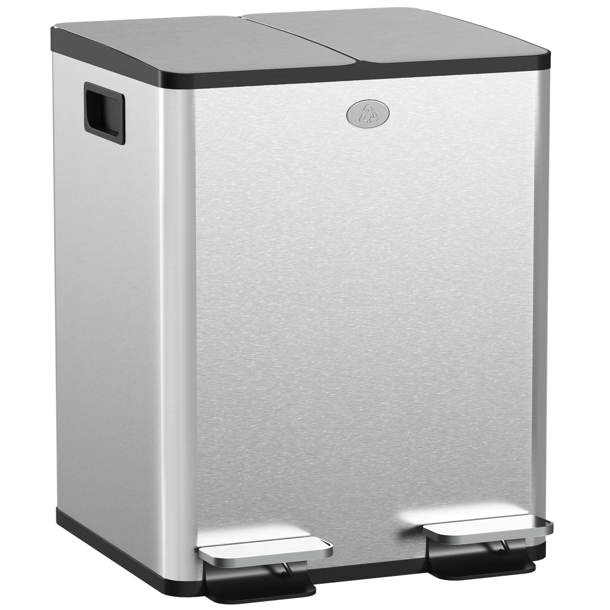 HOMCOM 2 X 20L Dual Kitchen Bin Pedal Bin For Recycling And Waste - Image 19