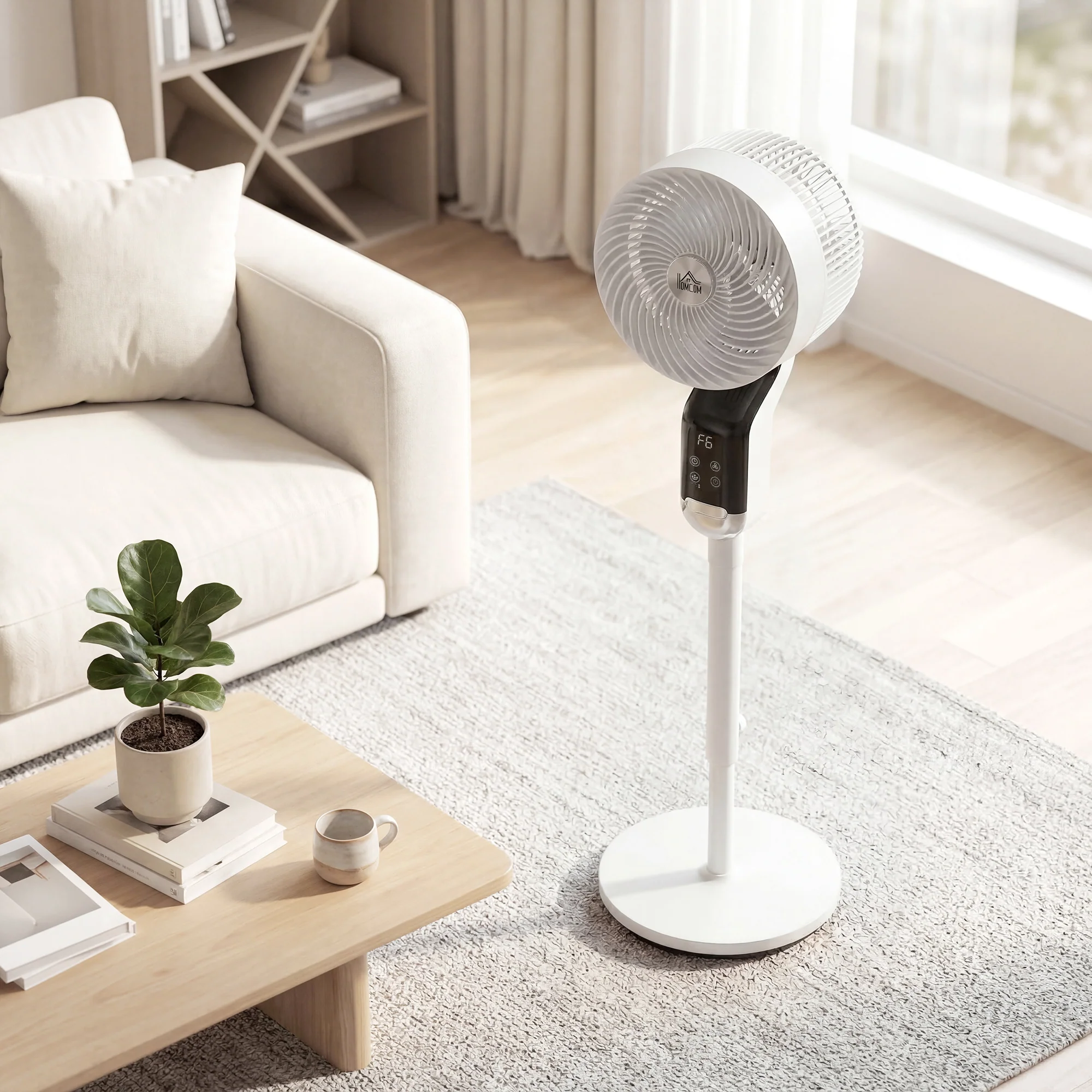HOMCOM 20 dB Standing Fan for Bedroom, Pedestal Fan with Oscillating - Image 9