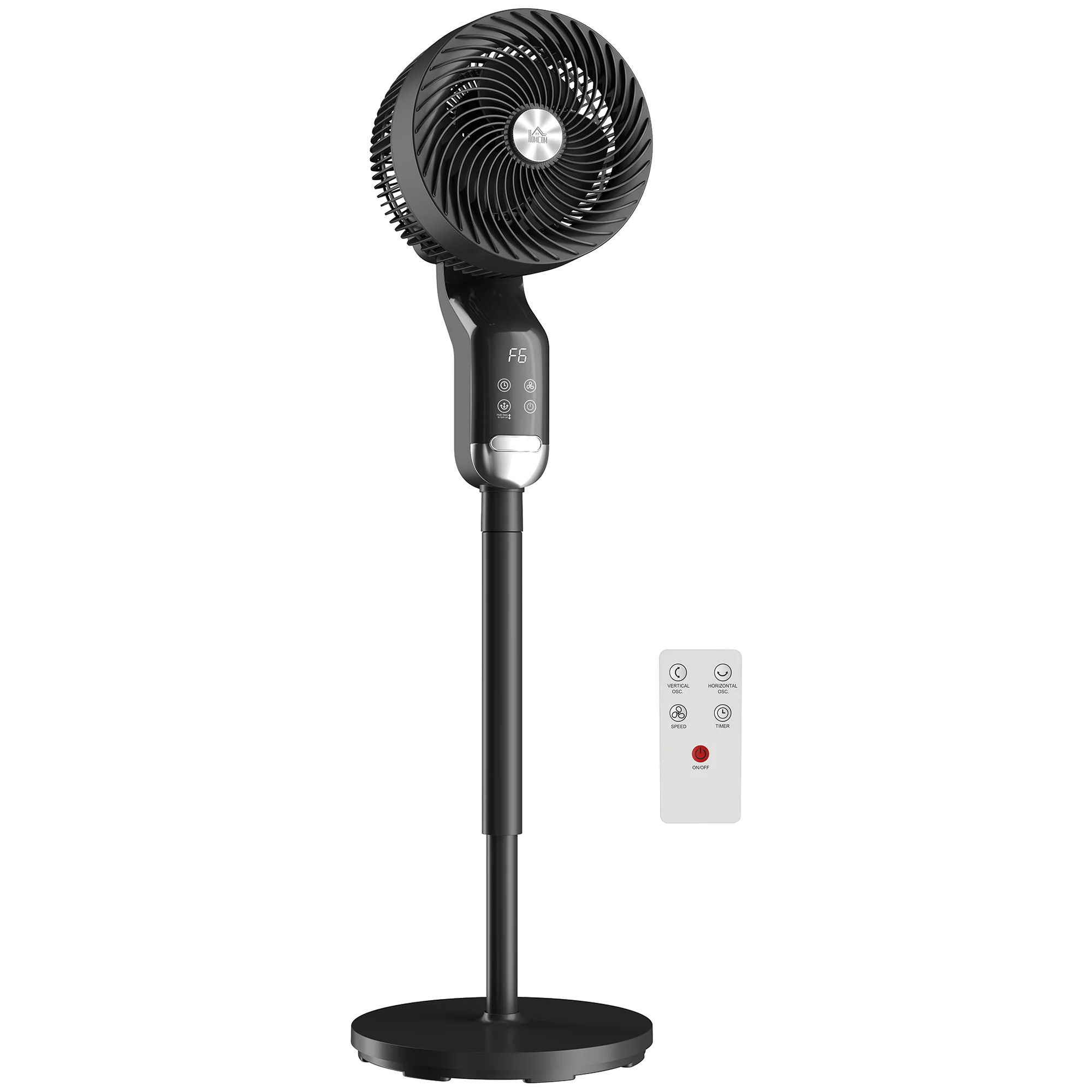 HOMCOM 20 DB Standing Fan For Bedroom, Pedestal Fan With Oscillating