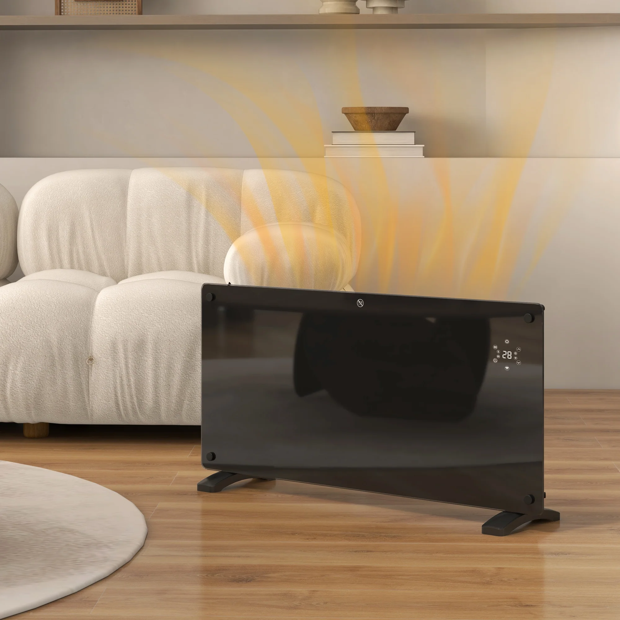 HOMCOM 2000W Electric Space Heater Radiator Wifi Smart App 24Hr 7 Day Timer - Image 8