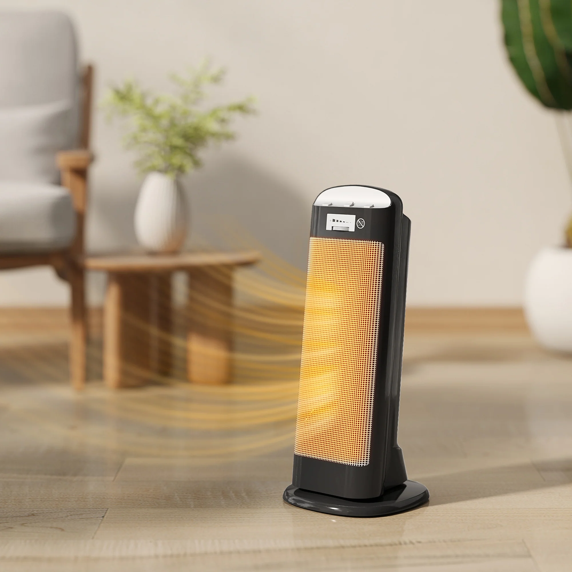 HOMCOM 2000W Fan Space Heater With 4 Modes, Adjustable Thermostat, Black - Image 2