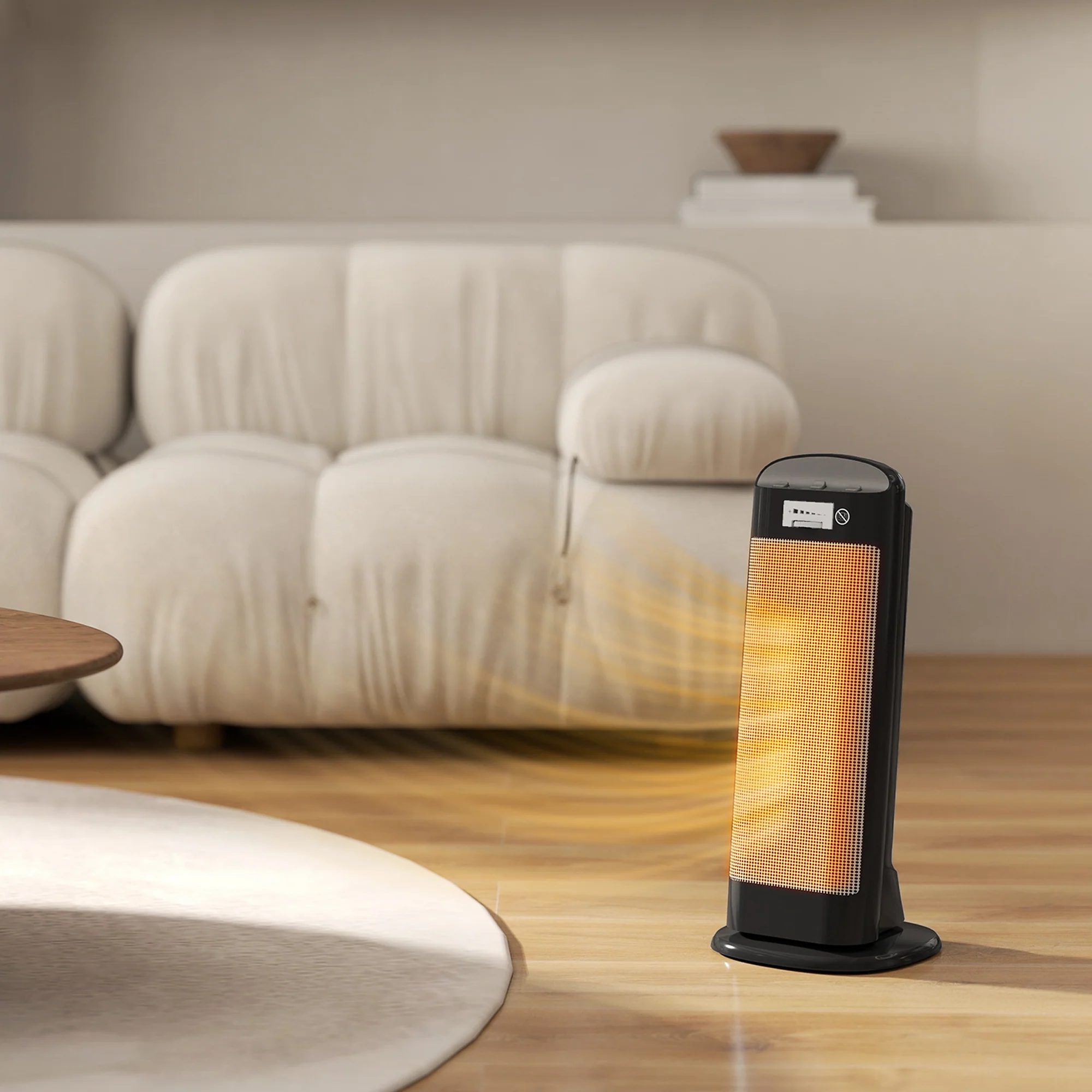 HOMCOM 2000W Fan Space Heater With 4 Modes, Adjustable Thermostat, Black - Image 8