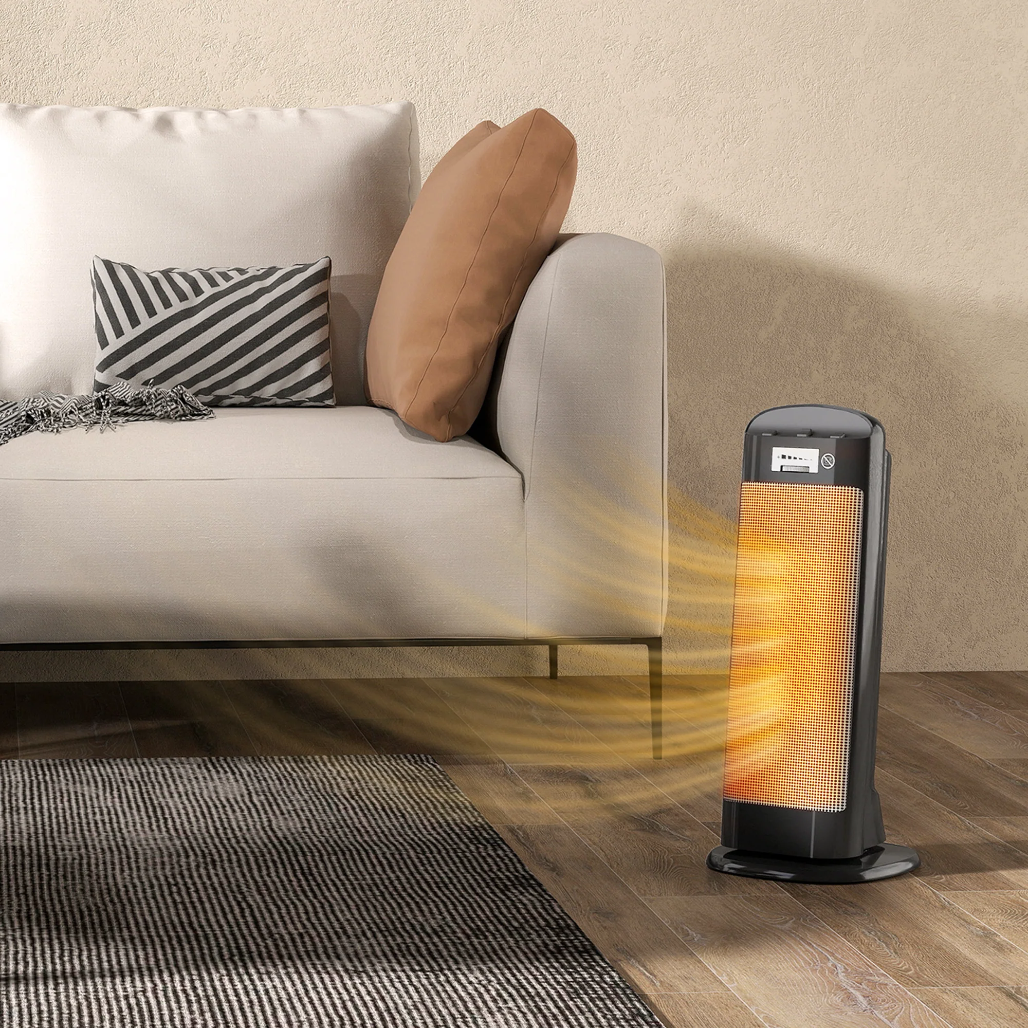 HOMCOM 2000W Fan Space Heater With 4 Modes, Adjustable Thermostat, Black - Image 9