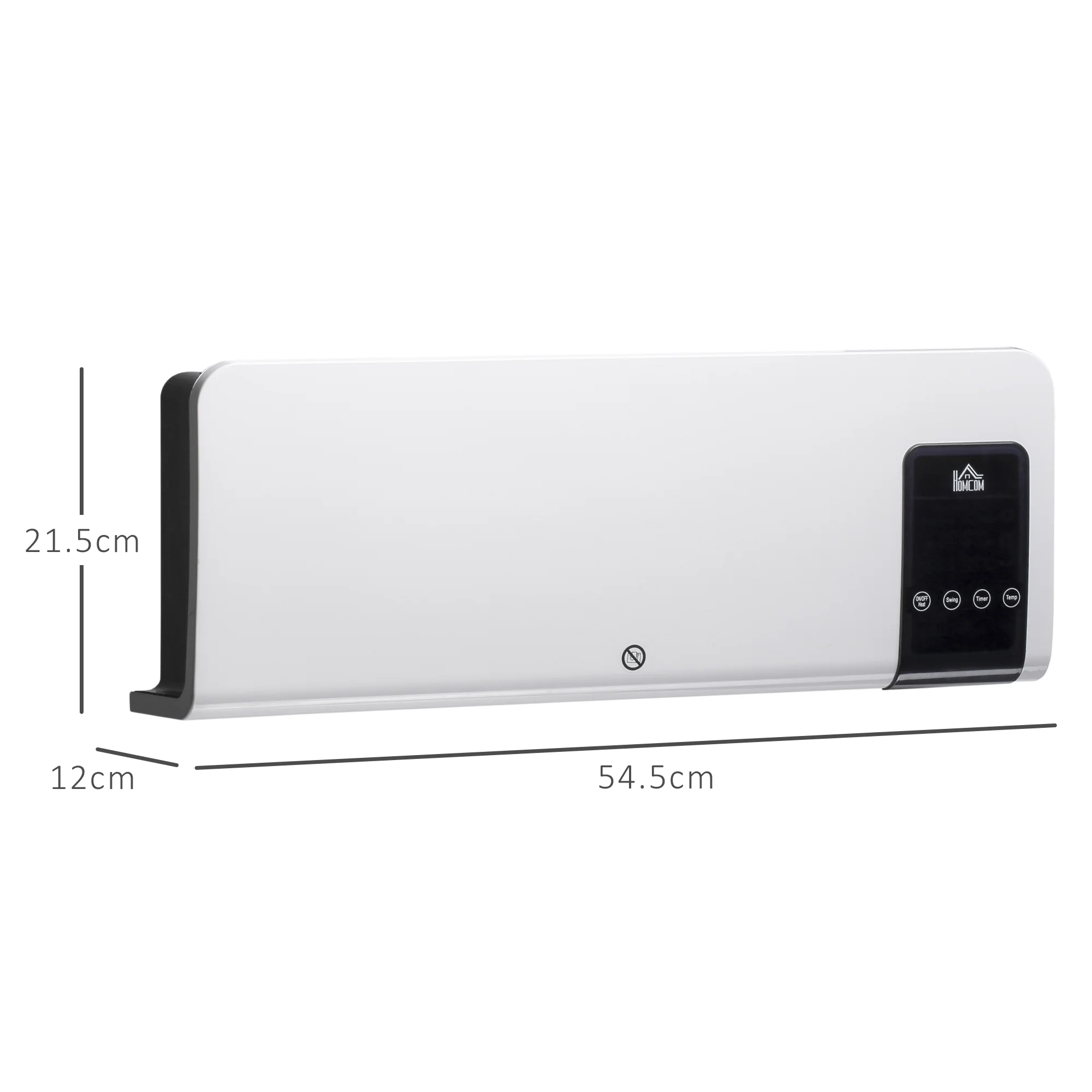HOMCOM 2000W Wall Mounted Ceramic Heater with Remote Control for Home White - Image 5