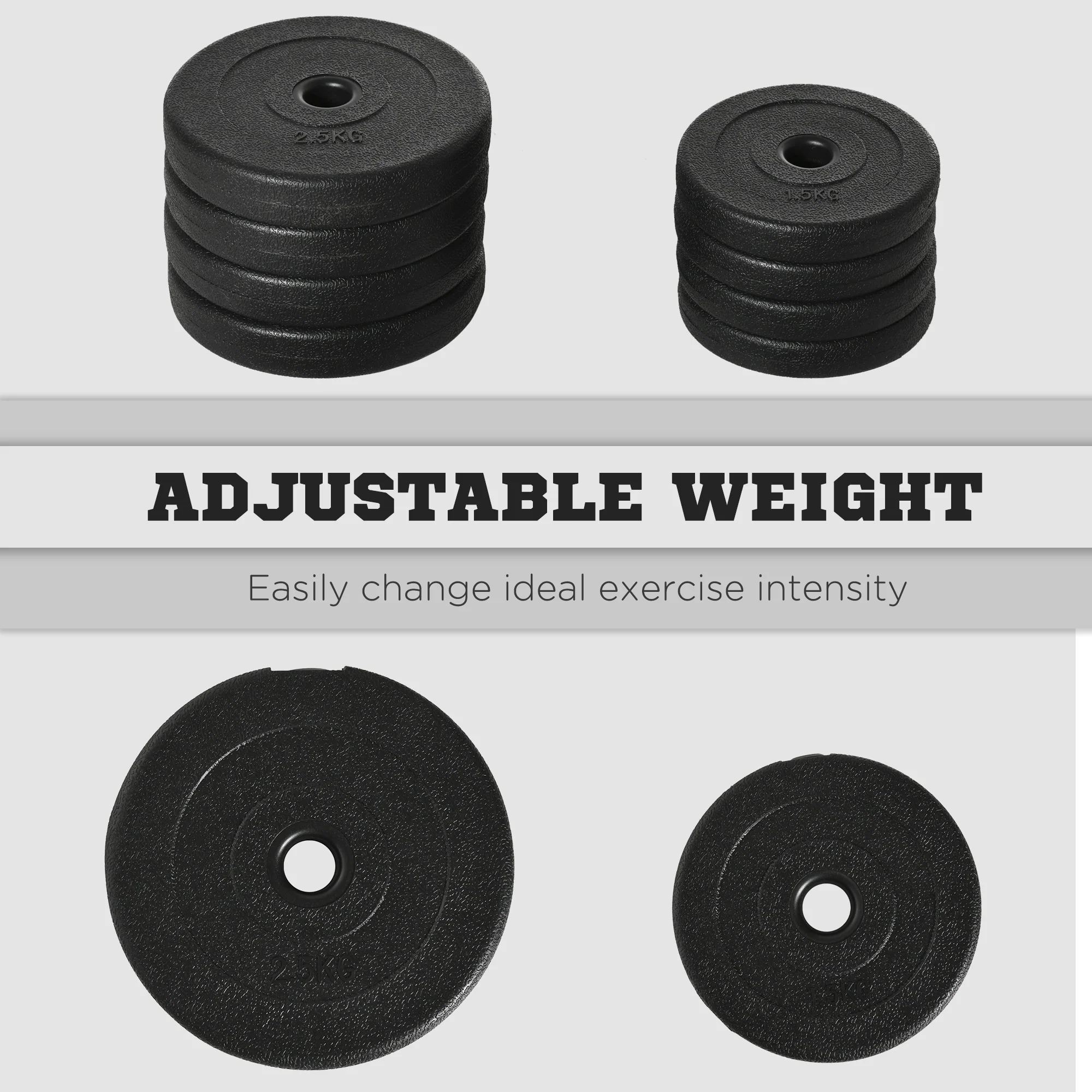 HOMCOM 20KG Adjustable Dumbbells Weight Set Hand Weight For Body Fitness - Image 3