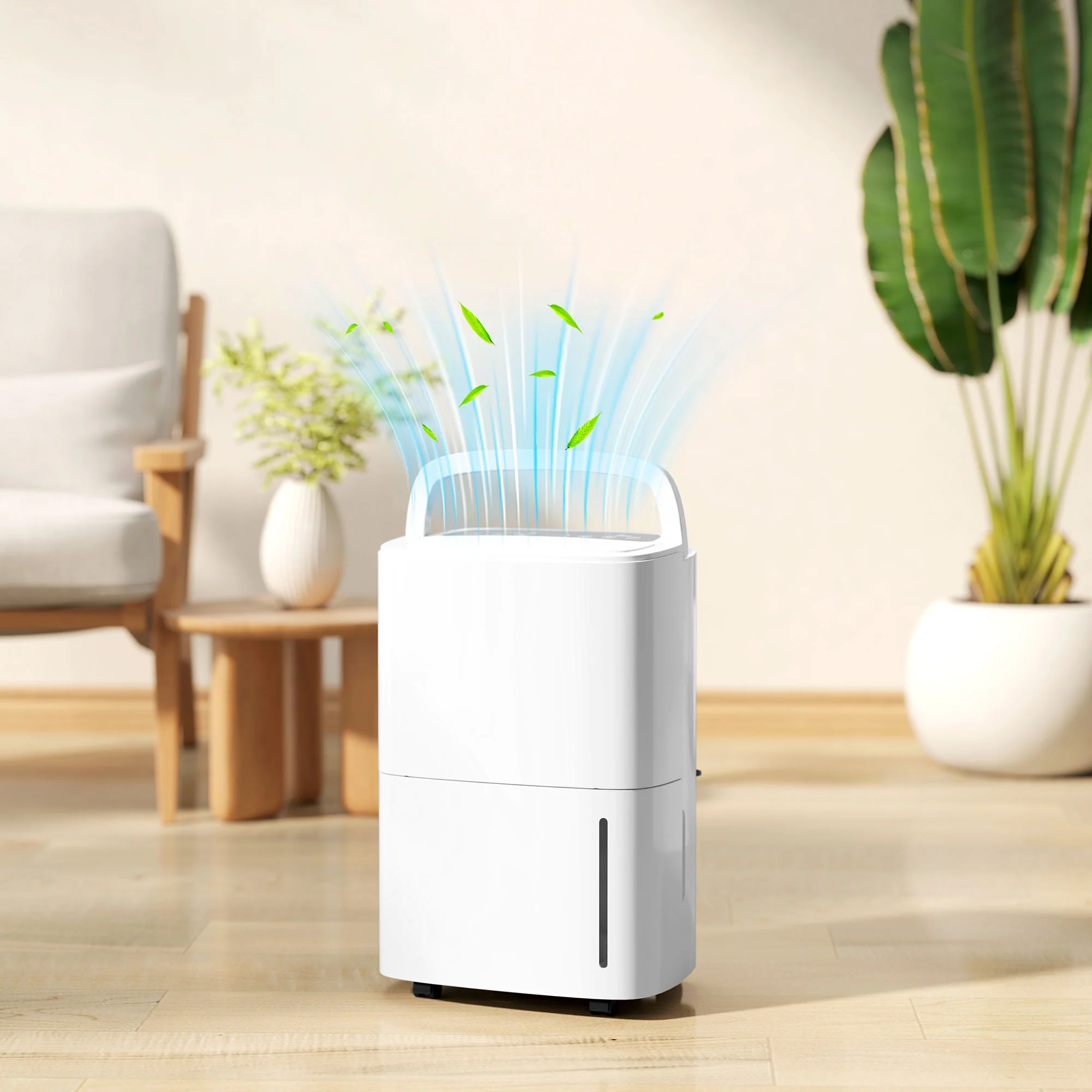 HOMCOM 20L/Day Dehumidifier With Continuous Drainage, 5L Water Tank, Timer - Image 2