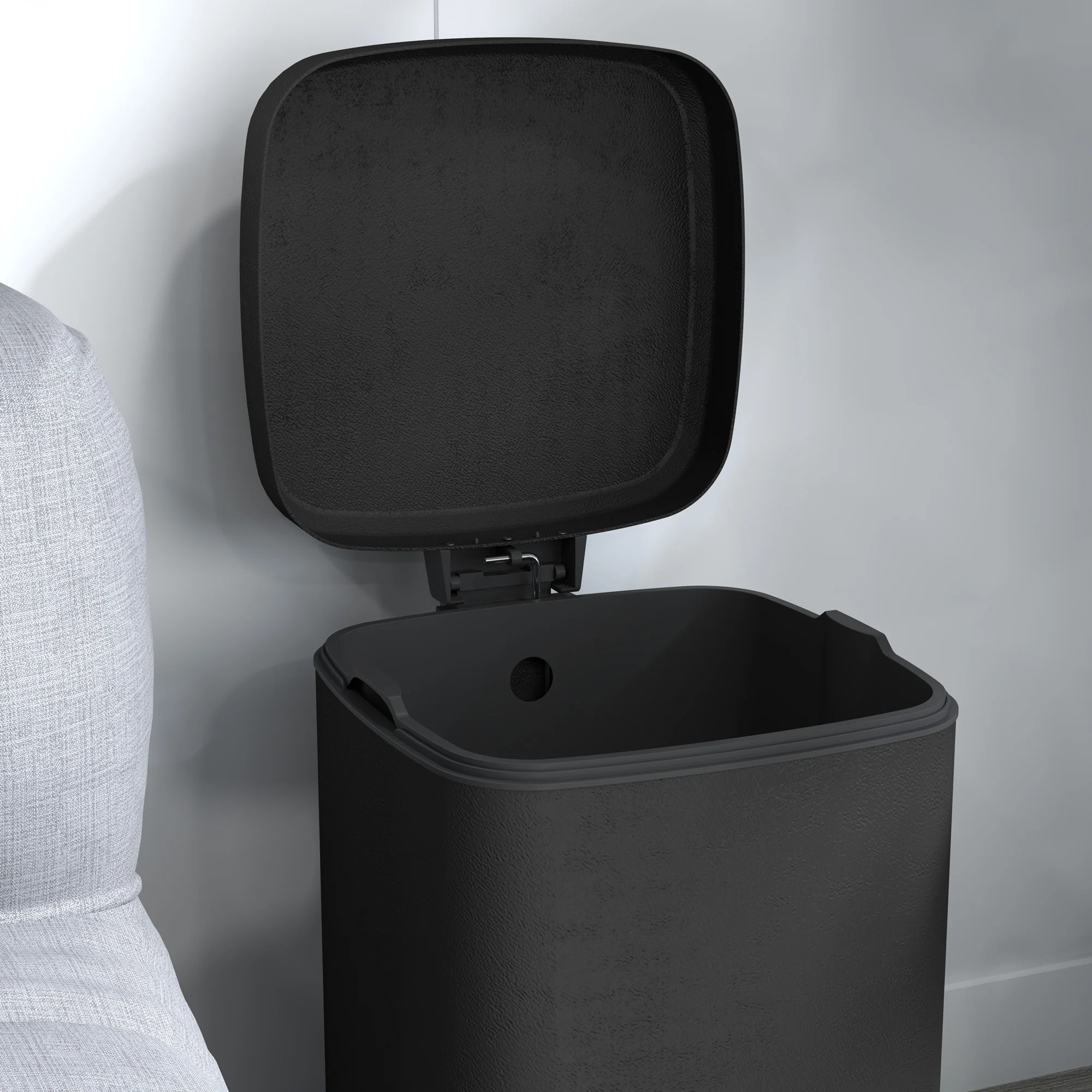 HOMCOM 20L Kitchen Pedal Bin, Metal Rubbish Bin With Soft-close Lid - Image 9