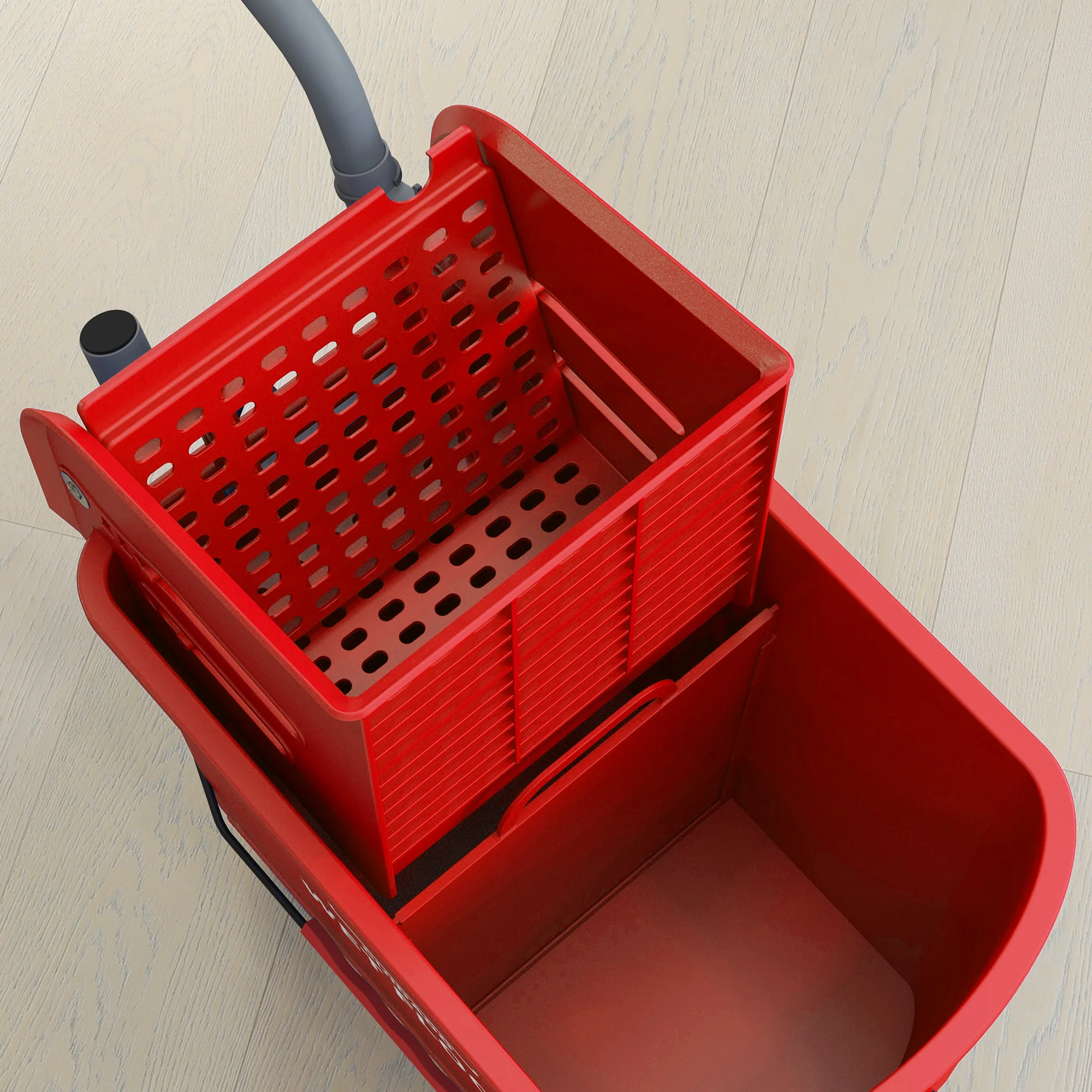 HOMCOM 20L Mop Bucket With Wringer Handle On Wheels For Floor Cleaning - Image 18