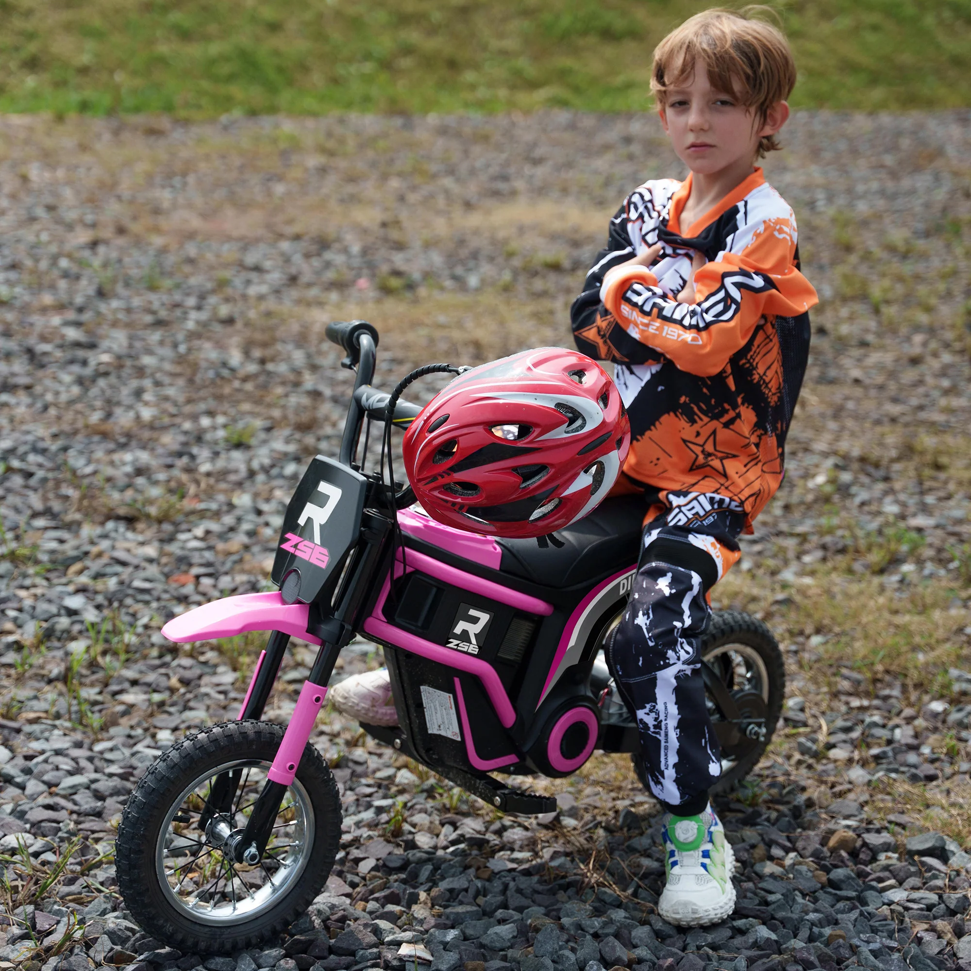 HOMCOM 24V Kids Electric Motorbike With Twist Grip Throttle, Music, Horn - Pink - Image 2