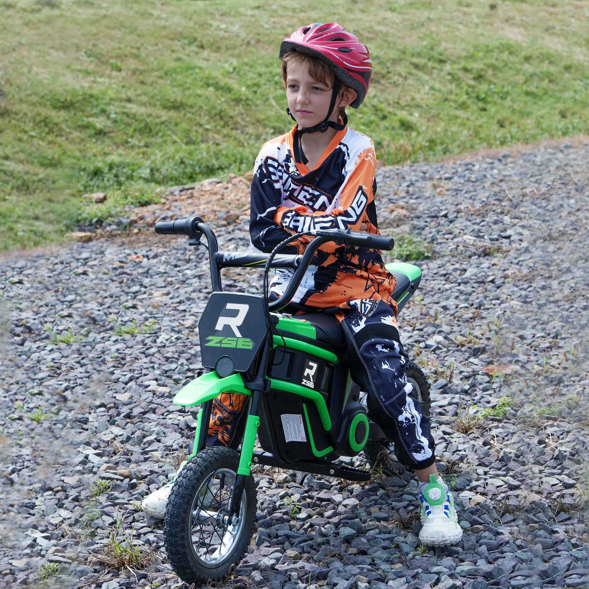 HOMCOM 24V Kids Red Electric Motorbike With Twist Grip Throttle, Music, Horn - Image 11