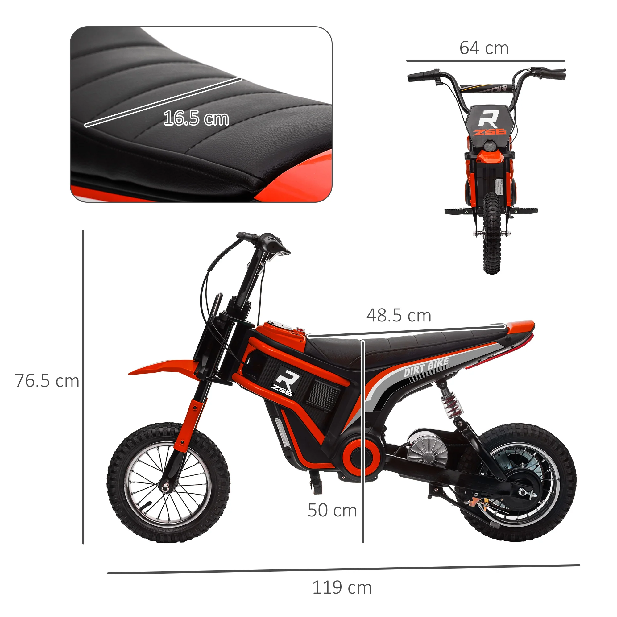 HOMCOM 24V Kids Red Electric Motorbike With Twist Grip Throttle, Music, Horn - Image 5