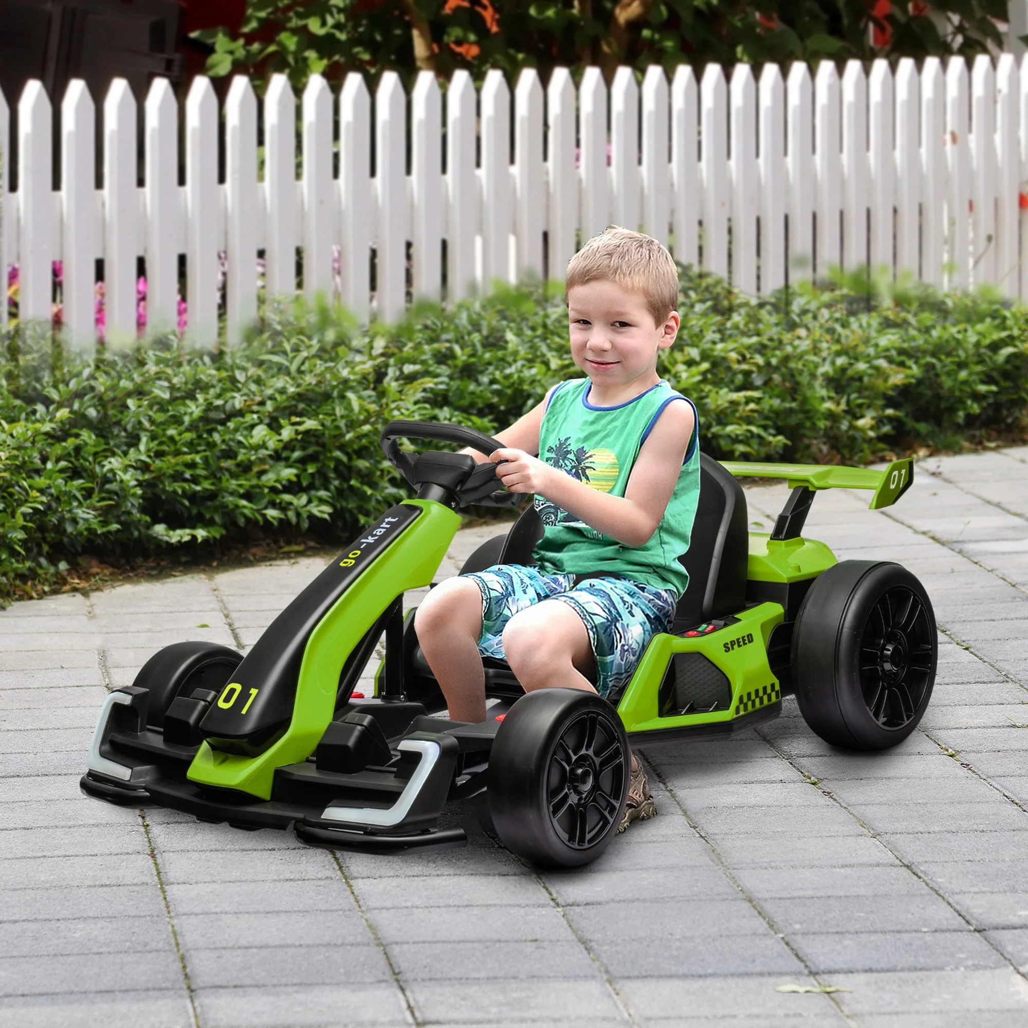 HOMCOM 24V Electric Go Kart For Kids With Adjustable Seat - Image 17