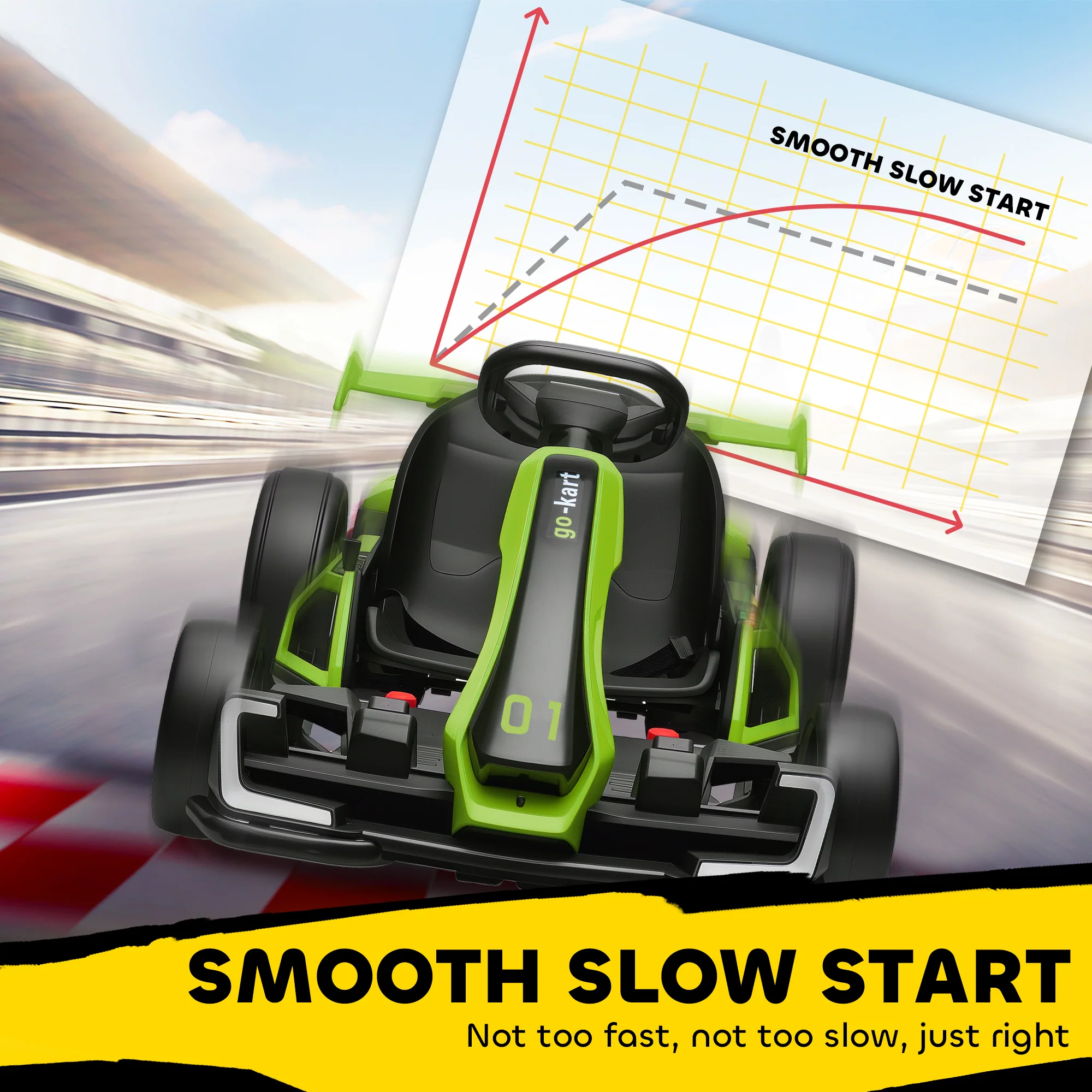 HOMCOM 24V Electric Go Kart For Kids With Adjustable Seat - Image 22