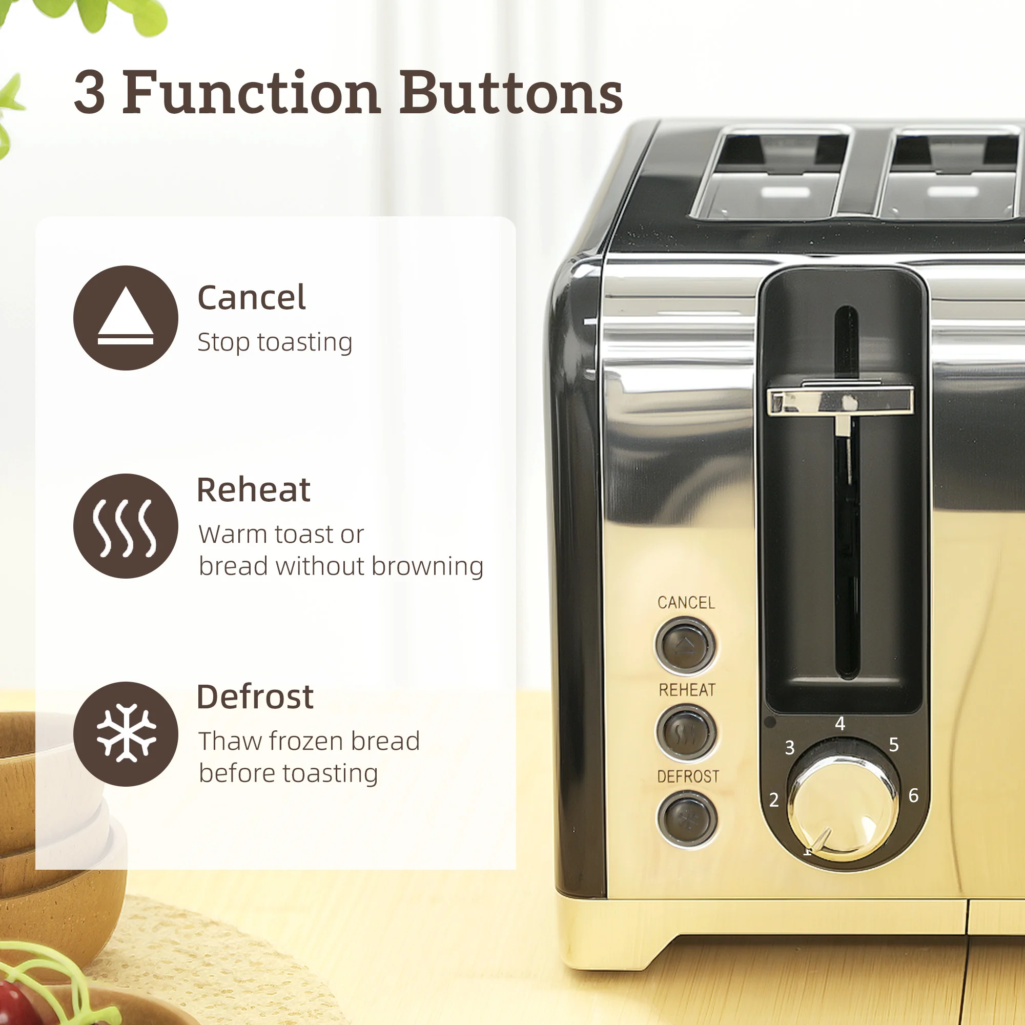 HOMCOM 3000W 1.7L Kettle With Retro Thermometer, 4 Slice Toaster Set, Black - Image 7