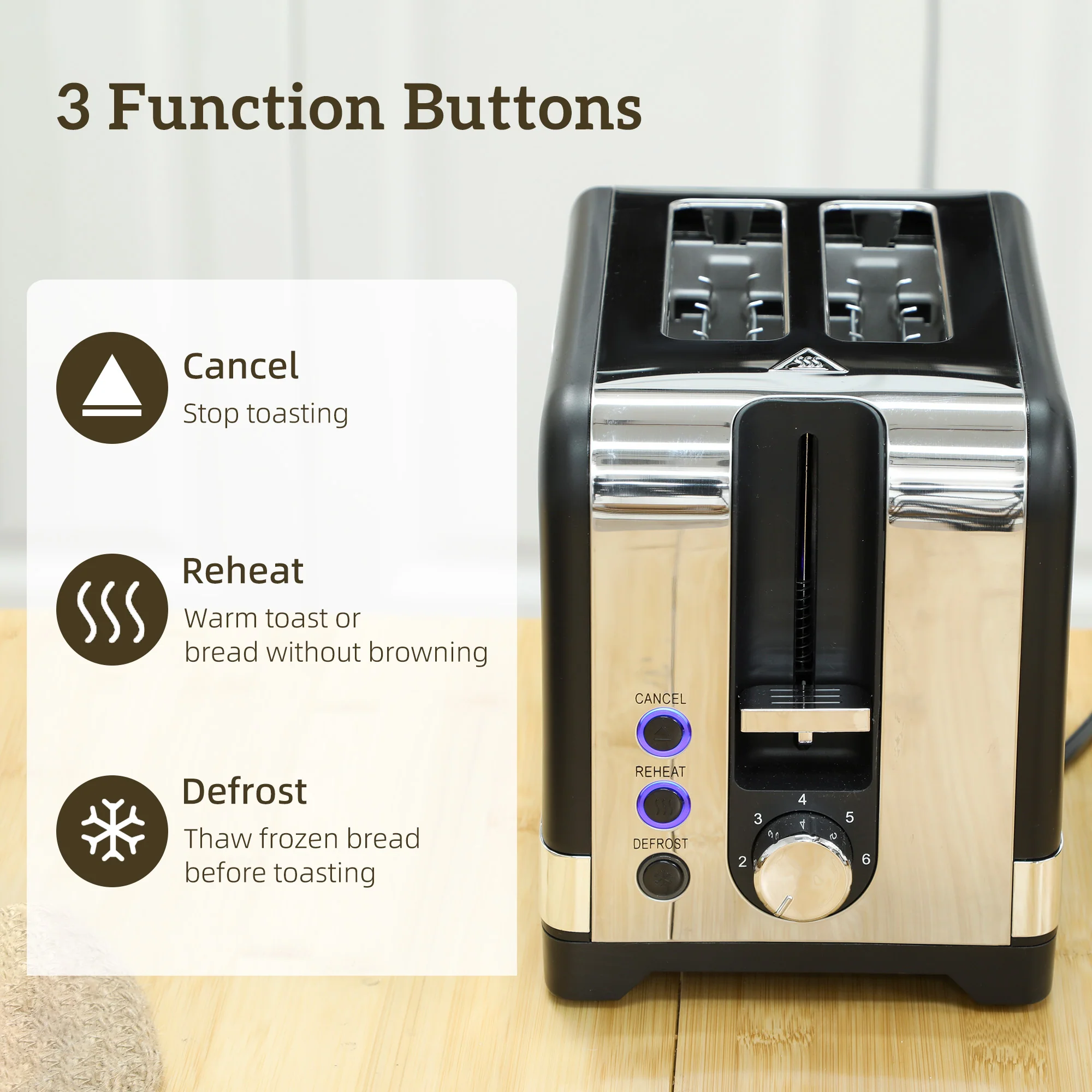 HOMCOM 3000W Rapid Boil Kettle And Toaster Set With Otter Thermostat, Black - Image 7