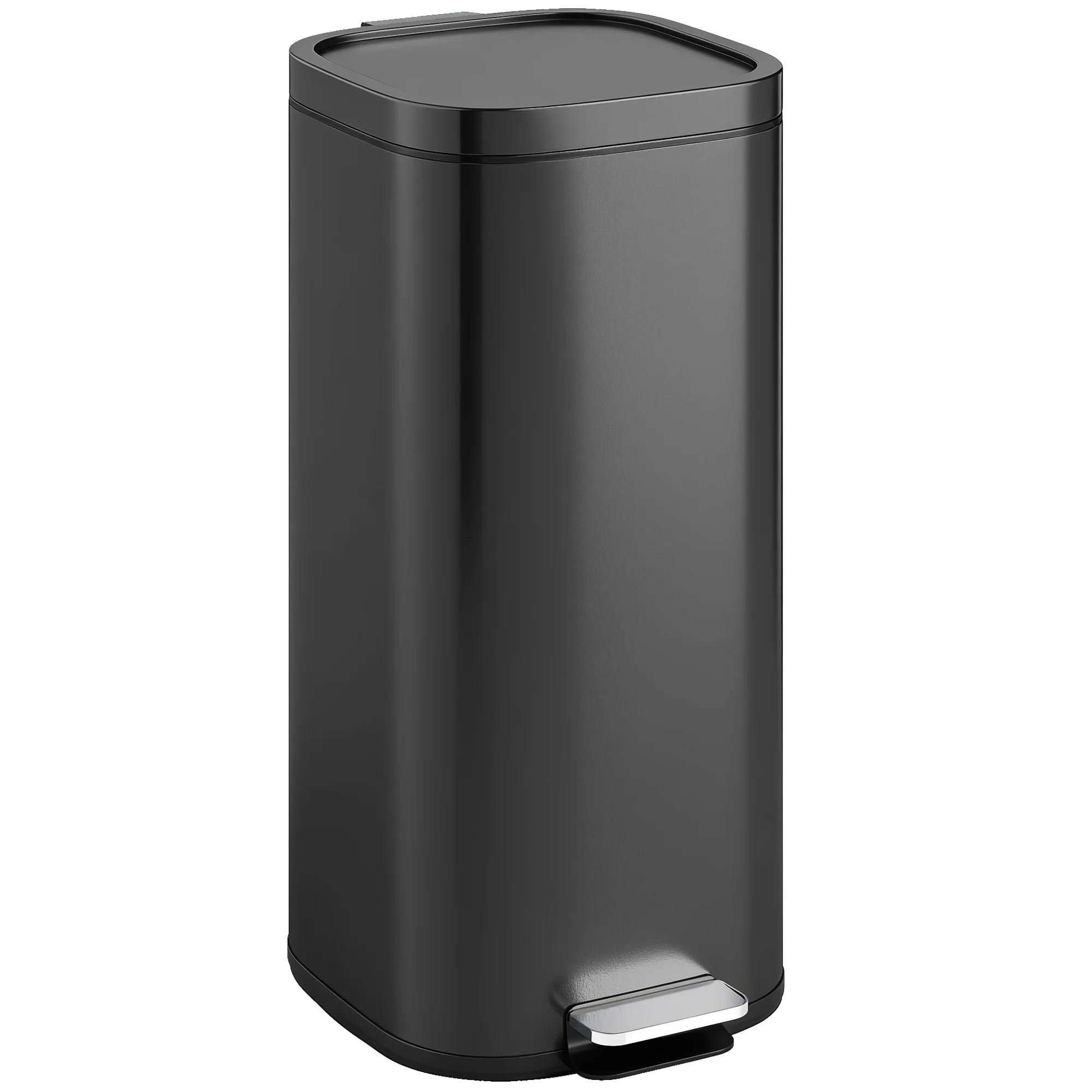 HOMCOM 30L Kitchen Bin, Pedal Bin with Lid, Removable Inner Bucket, Black