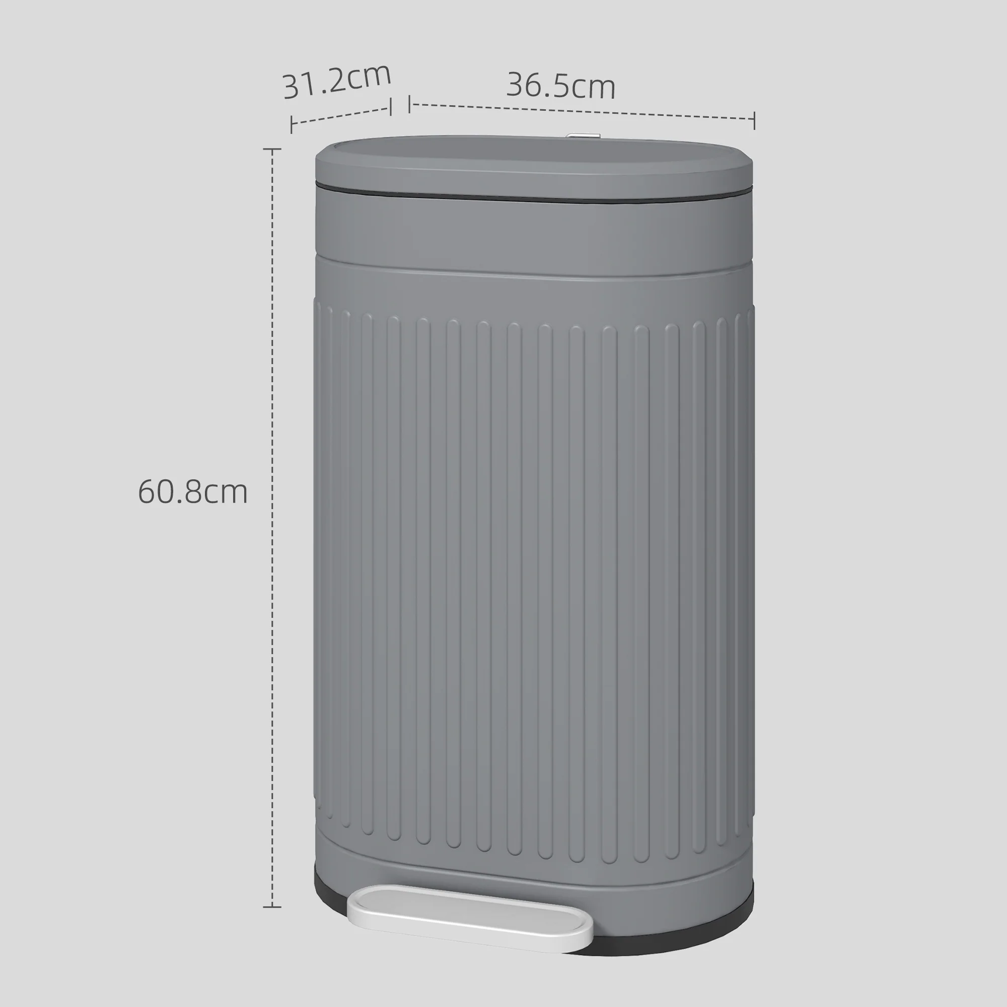 HOMCOM 30L Pedal Bin, Metal Kitchen Bin with Soft-close Lid - Image 14