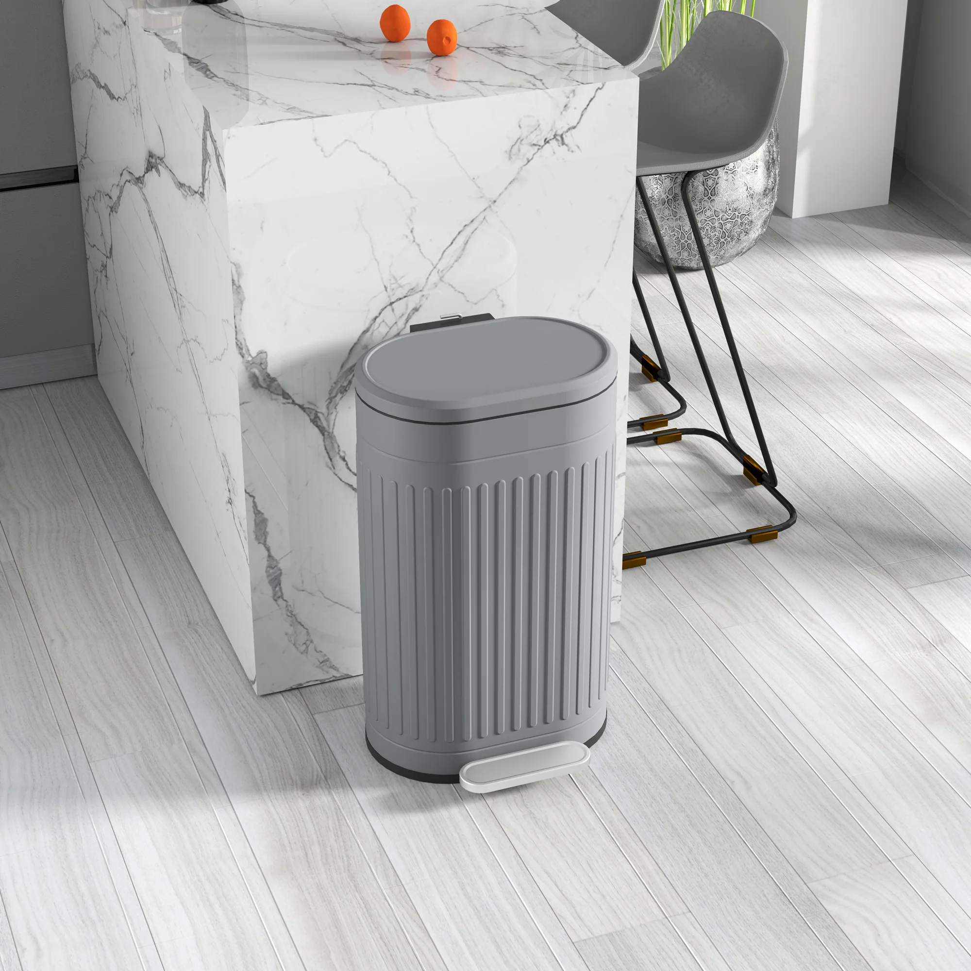 HOMCOM 30L Pedal Bin, Metal Kitchen Bin with Soft-close Lid - Image 17
