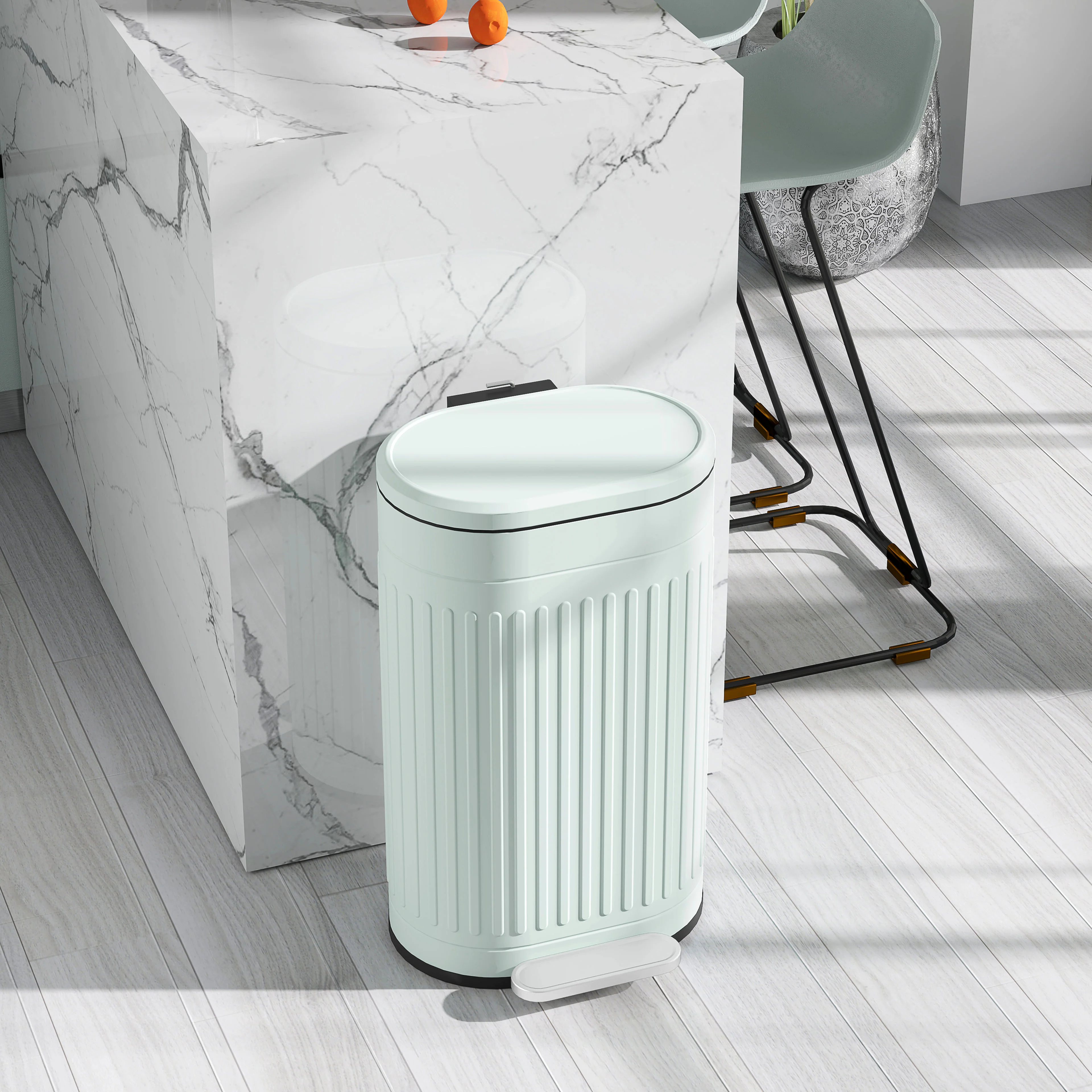 HOMCOM 30L Pedal Bin, Metal Kitchen Bin with Soft-close Lid - Image 8