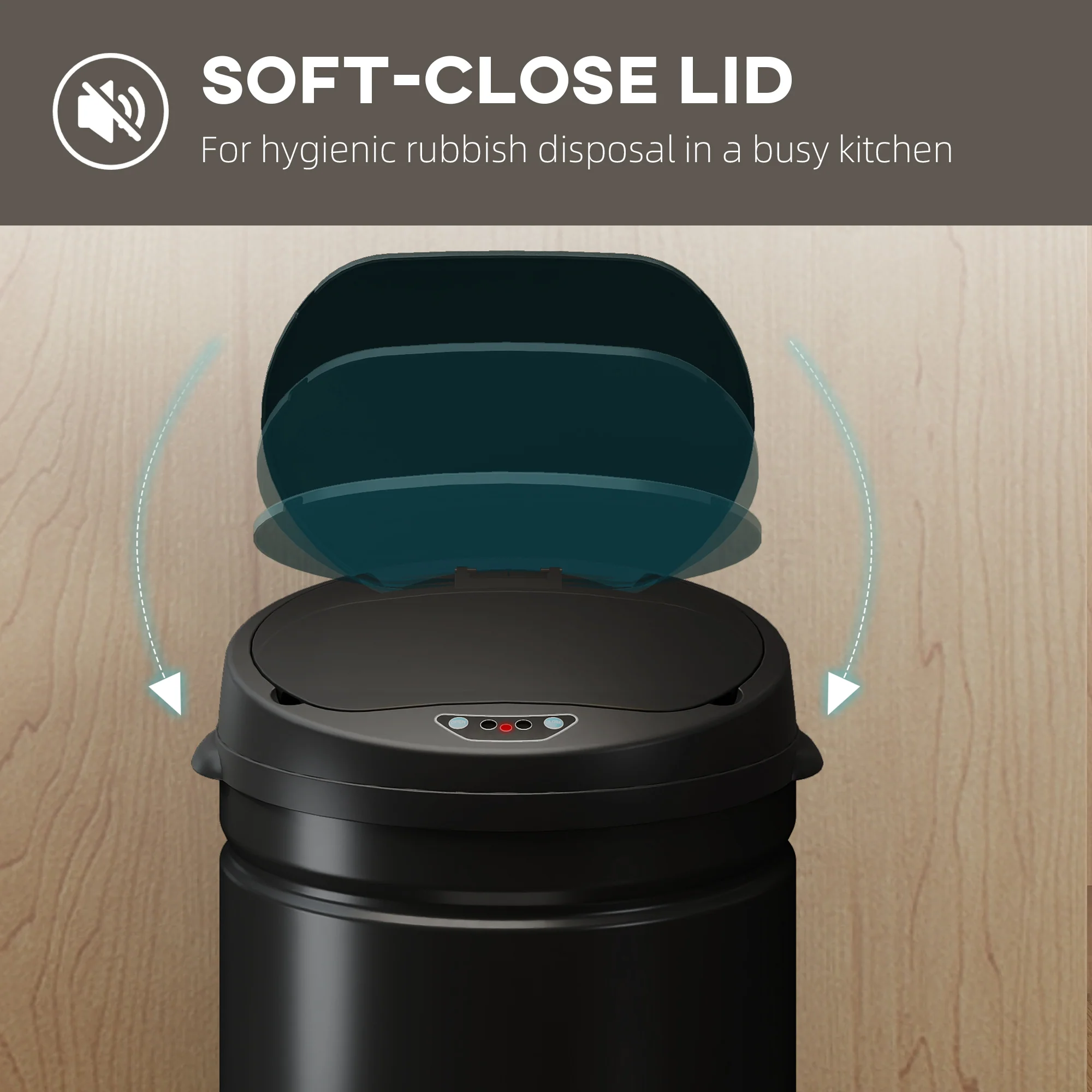HOMCOM 30L Sensor Bin With Soft-Close Lid, Automatic Touchless Kitchen Bin - Image 7