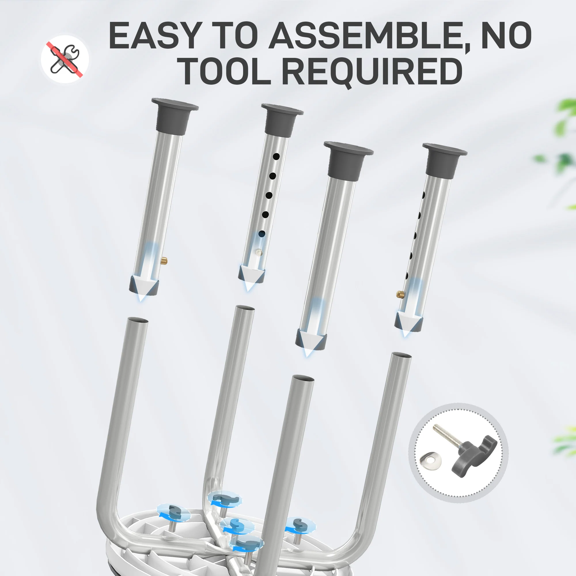 HOMCOM 360 Degree Swivel Shower Stool With Non-Slip Feet For Disabled - Image 16