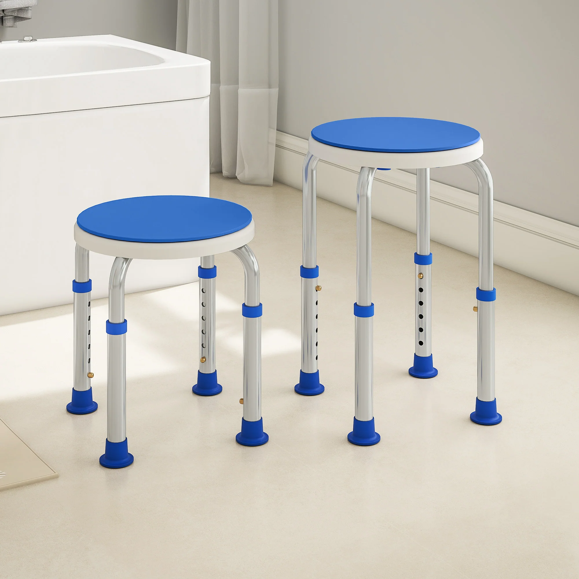 HOMCOM 360 Degree Swivel Shower Stool With Non-Slip Feet For Disabled - Image 9