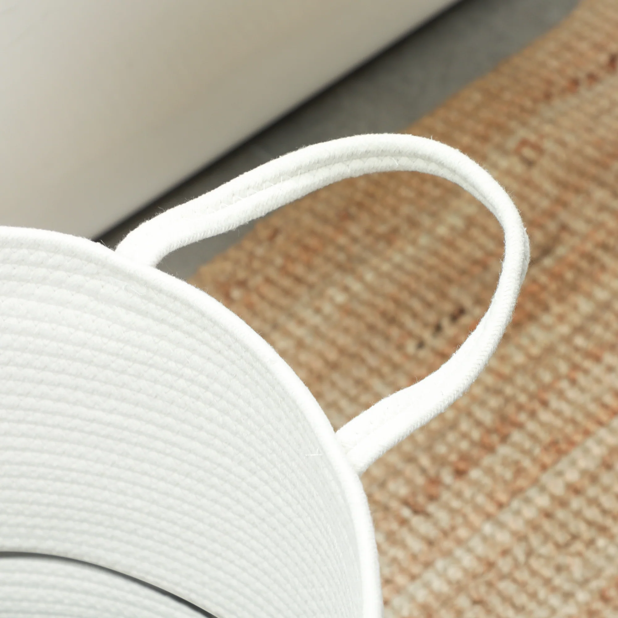 HOMCOM 36L Cotton Rope Laundry Basket With Handles For Pillows Clothes Grey/Cream - Image 18