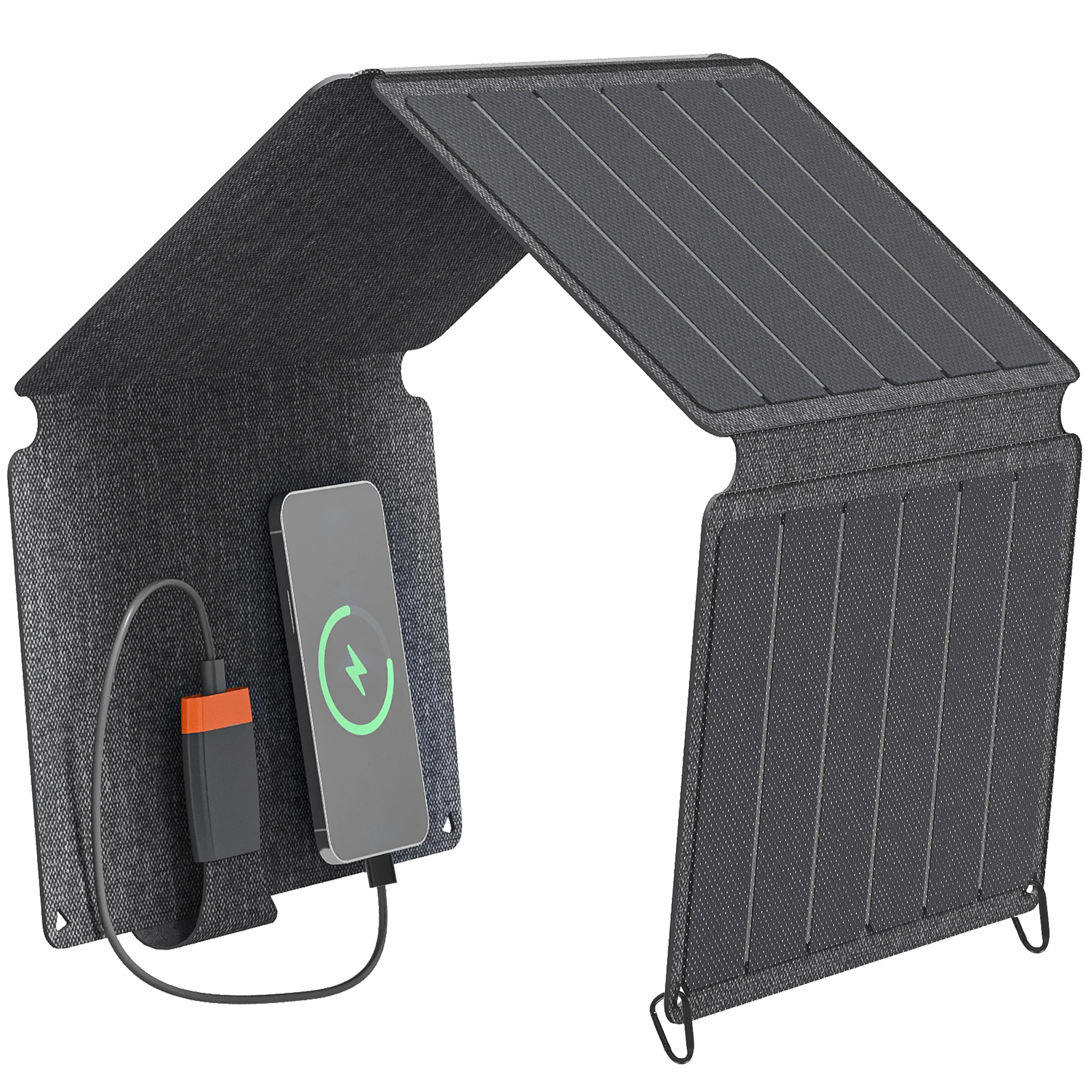 HOMCOM 36W Foldable Portable Solar Panel with Type-C to USB-A Charging Port