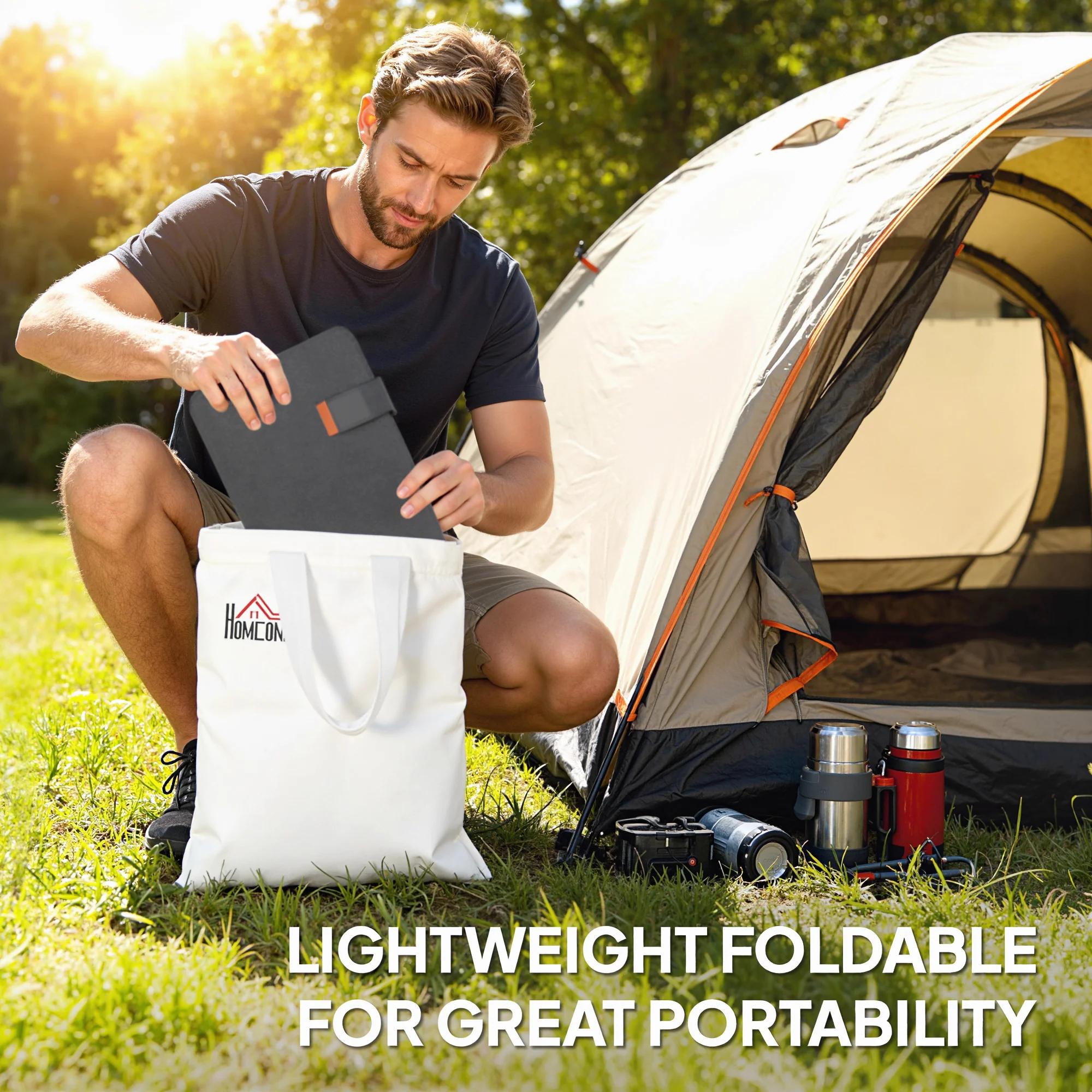 HOMCOM 36W Foldable Portable Solar Panel with Type-C to USB-A Charging Port - Image 6
