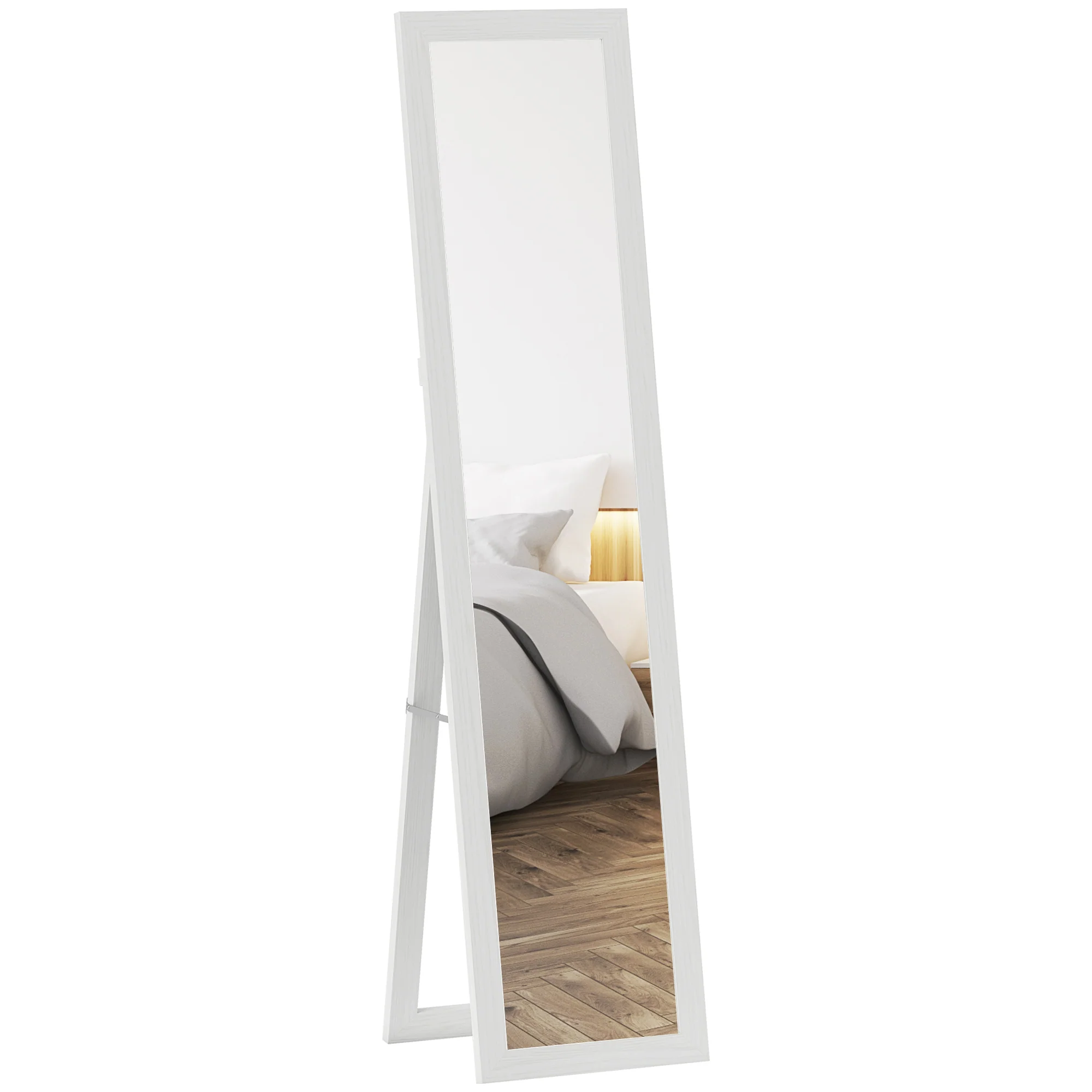 HOMCOM 37 x 157 cm Full Length Mirror with Frame for Bedroom, White