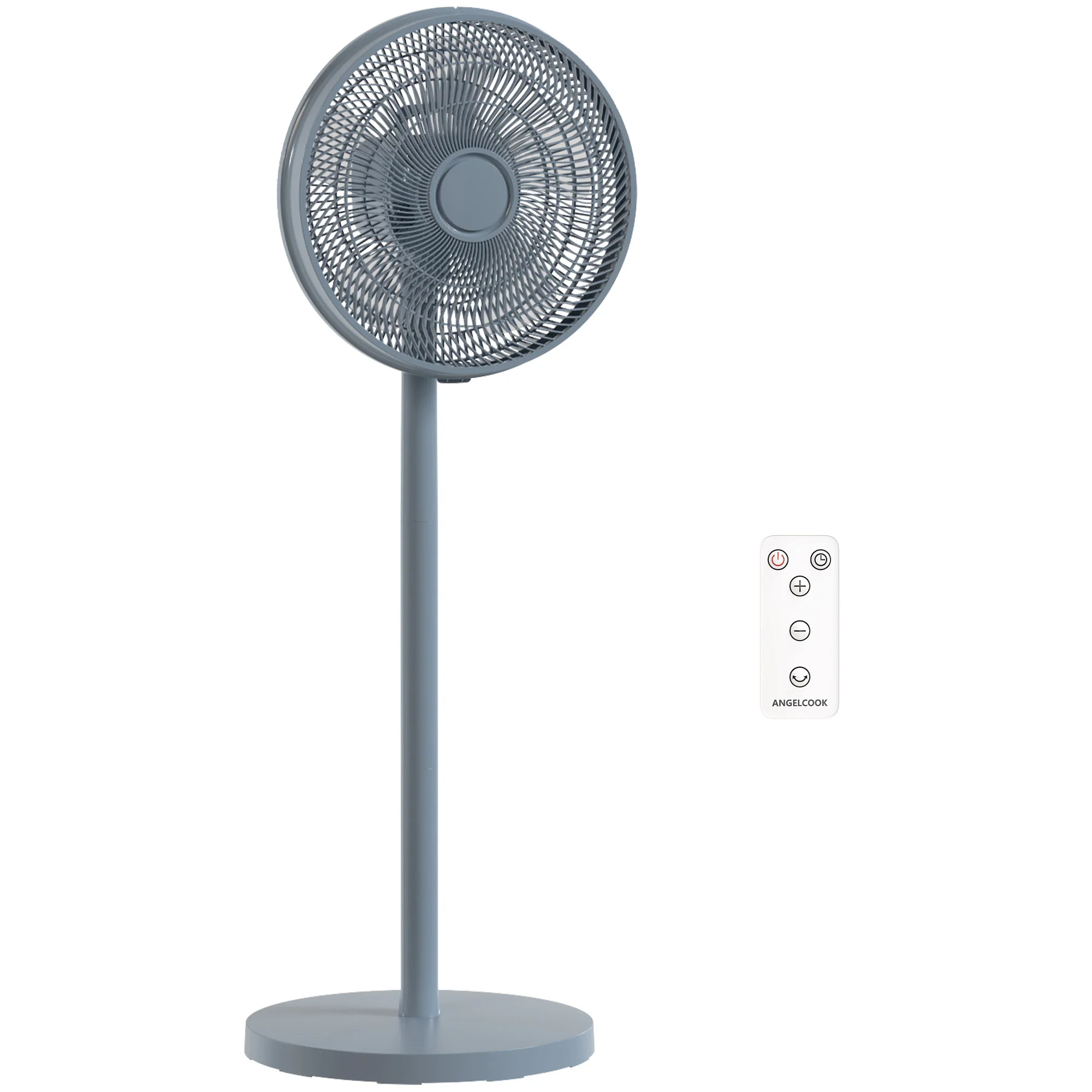 HOMCOM 40 Cm Standing Pedestal Fan, Quiet Electric Cooling Floor Fan, Grey