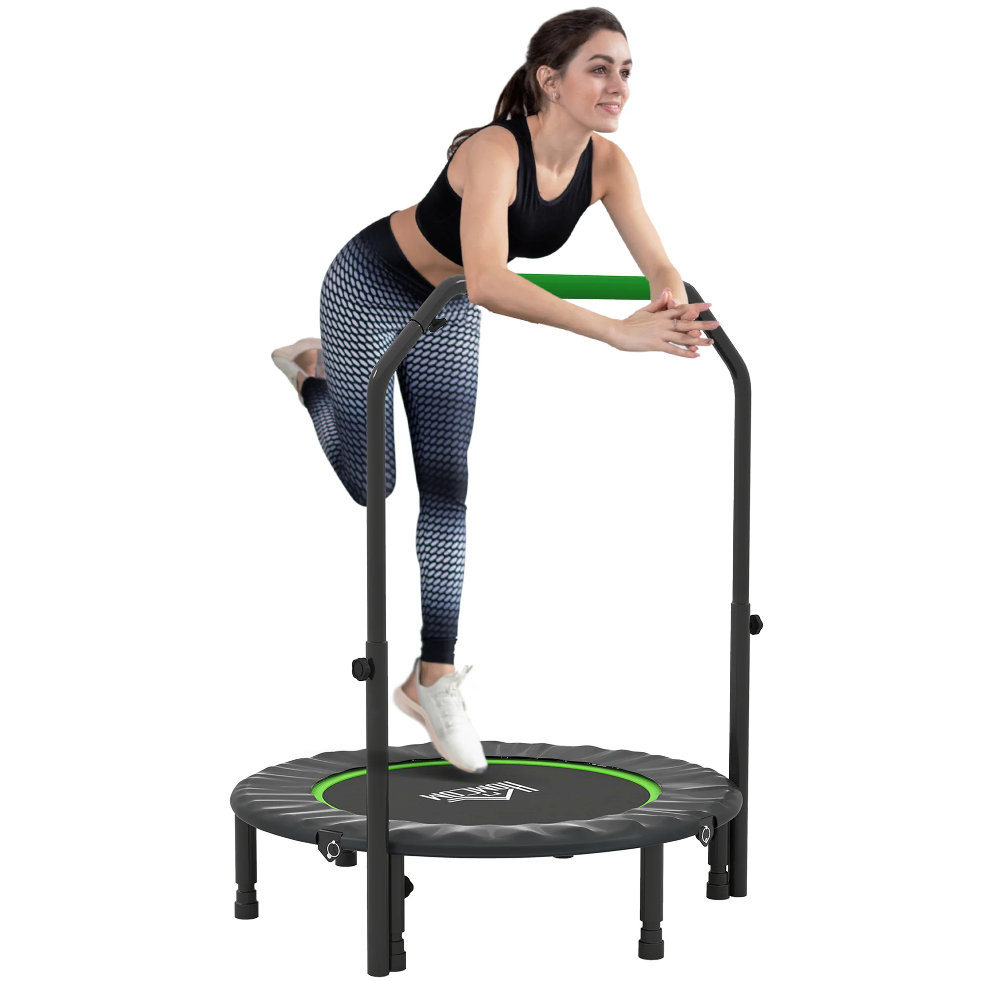 HOMCOM 40" Foldable Mini Fitness Trampoline With Foam Handle