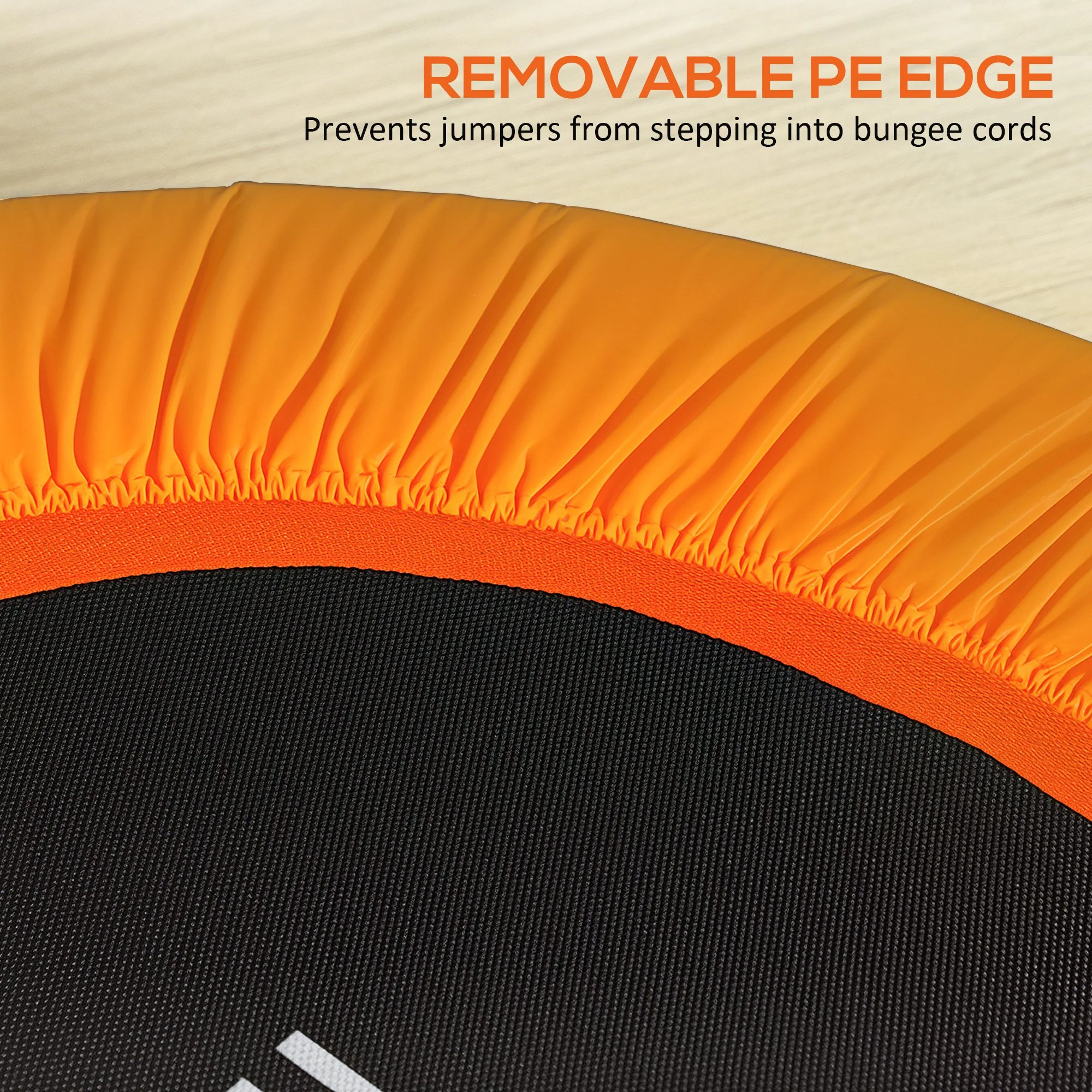 HOMCOM 40'' Mini Trampoline Adult Rebounder Jumper W/ Handle Fitness Orange - Image 6