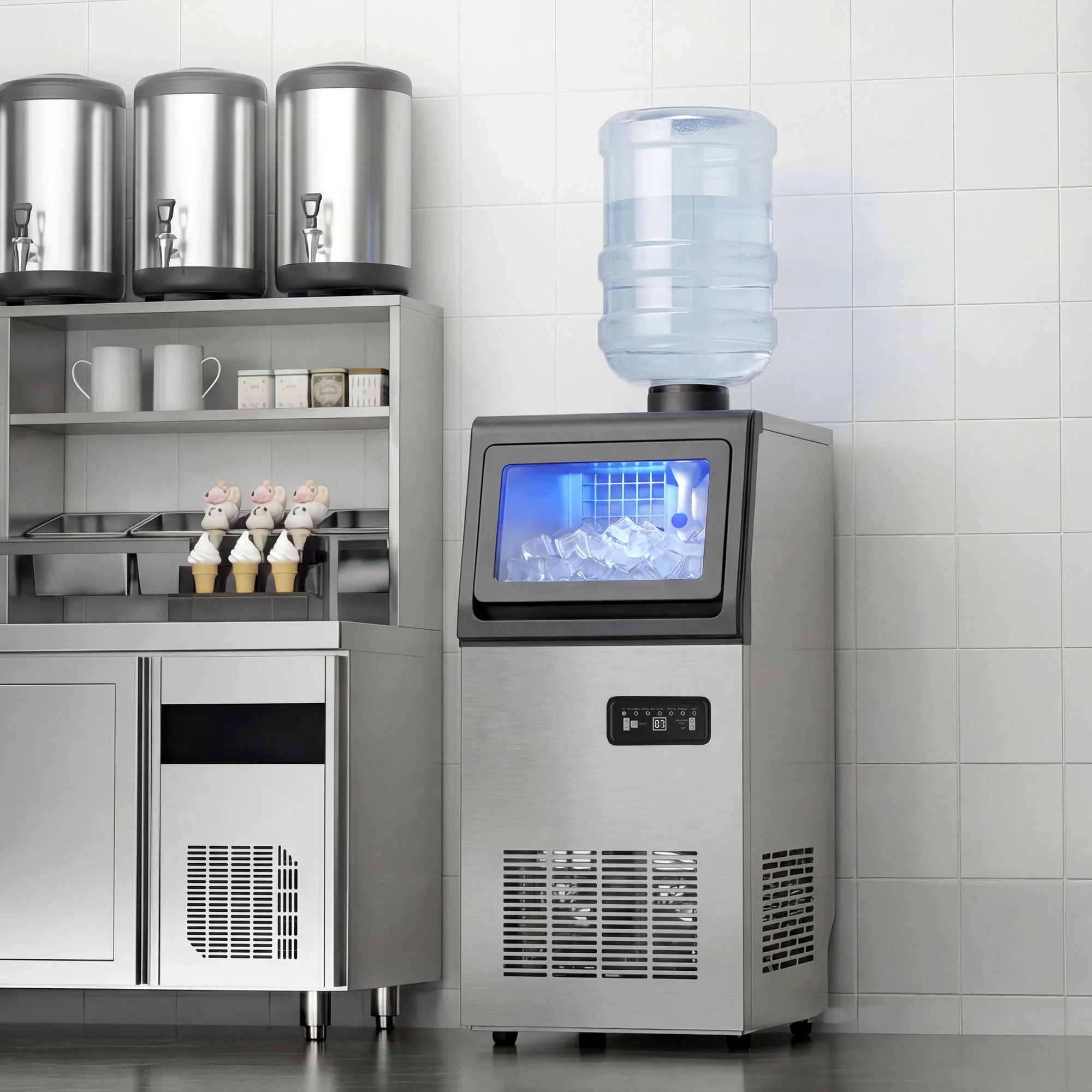 HOMCOM 45kg/24H Commercial Ice Maker Machine with Auto Self-Cleaning - Image 9