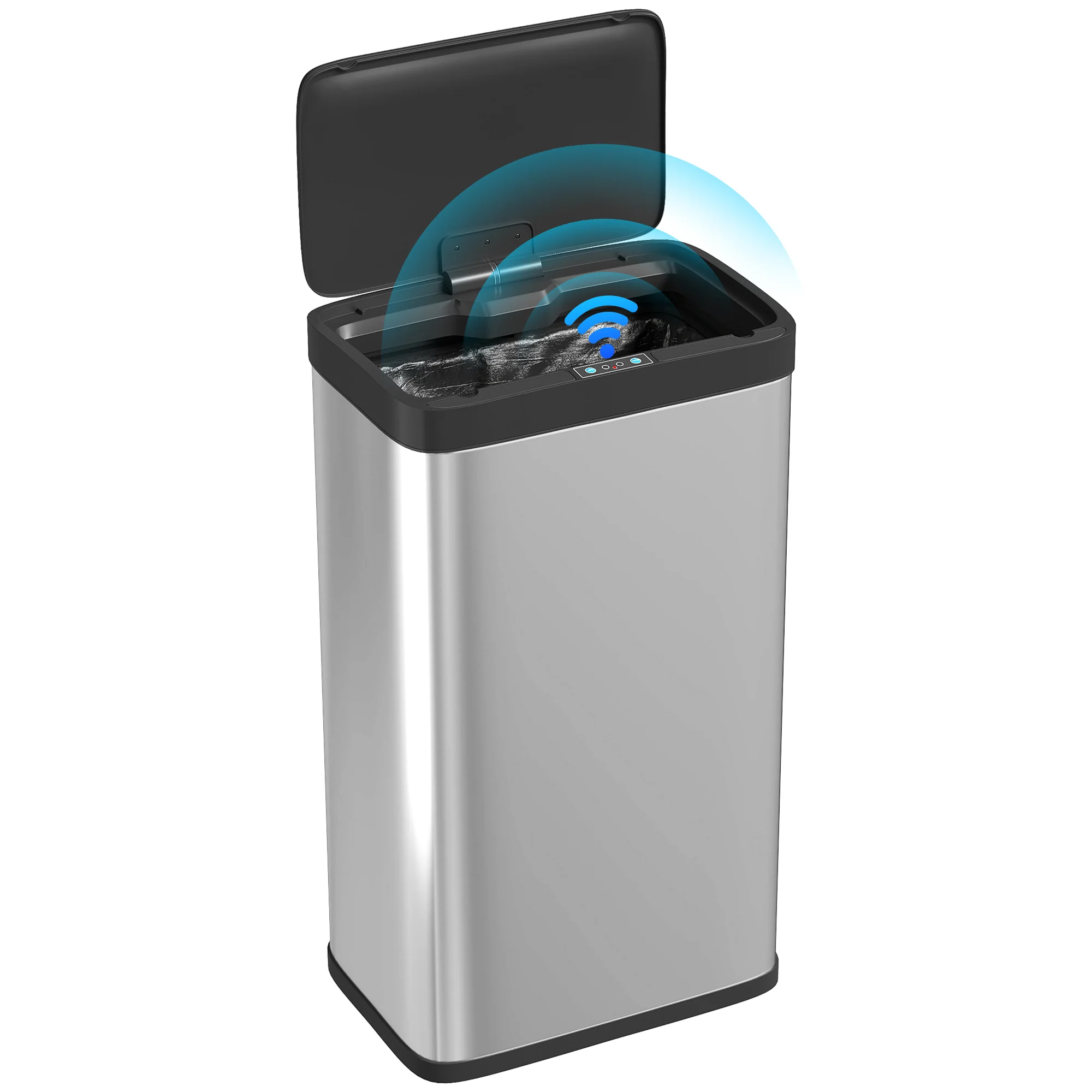 HOMCOM 45L Sensor Bin, Stainless Steel Kitchen Bin with Automatic Close