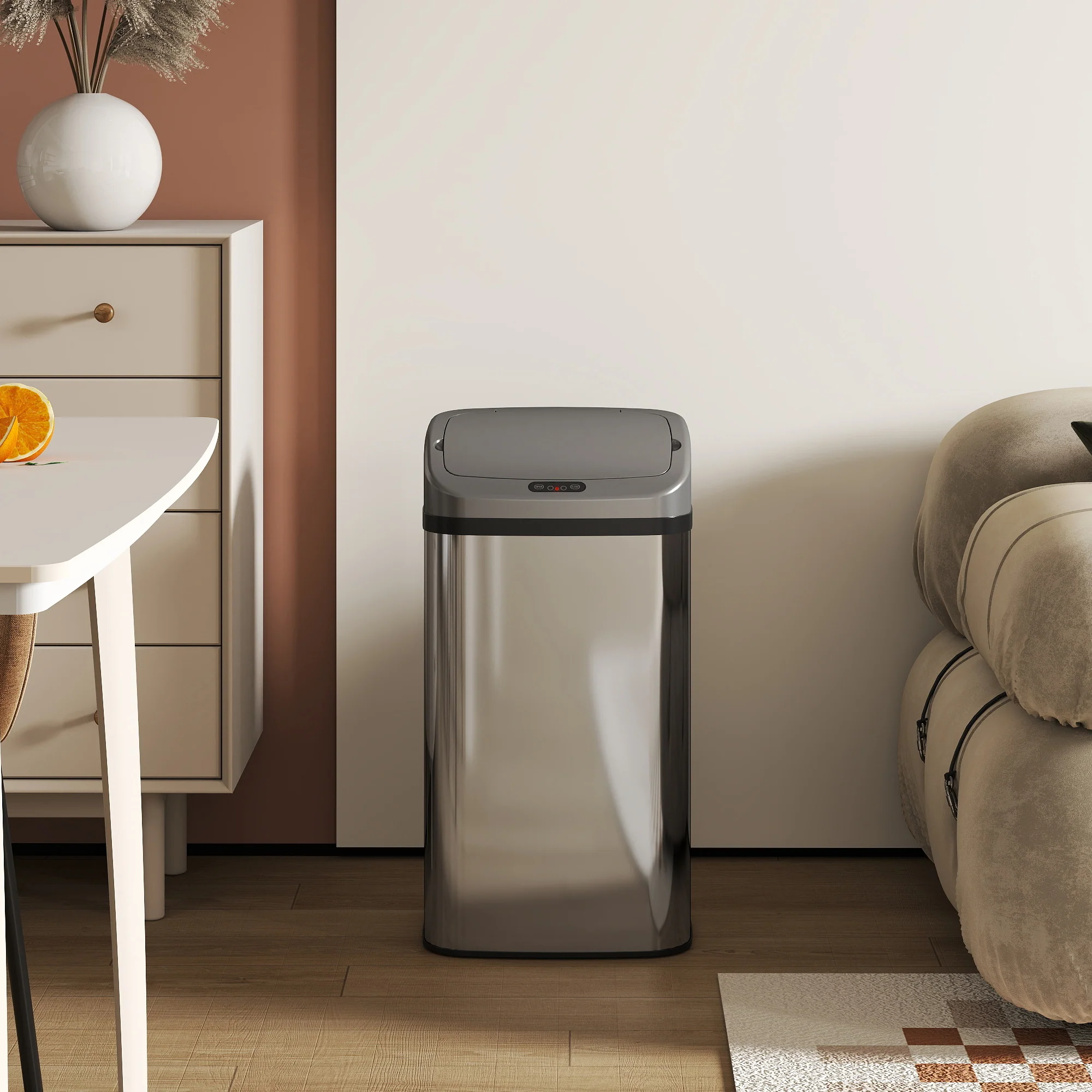 HOMCOM 48L Sensor Bin, Stainless Steel Kitchen Bin With Automatic Close - Image 8