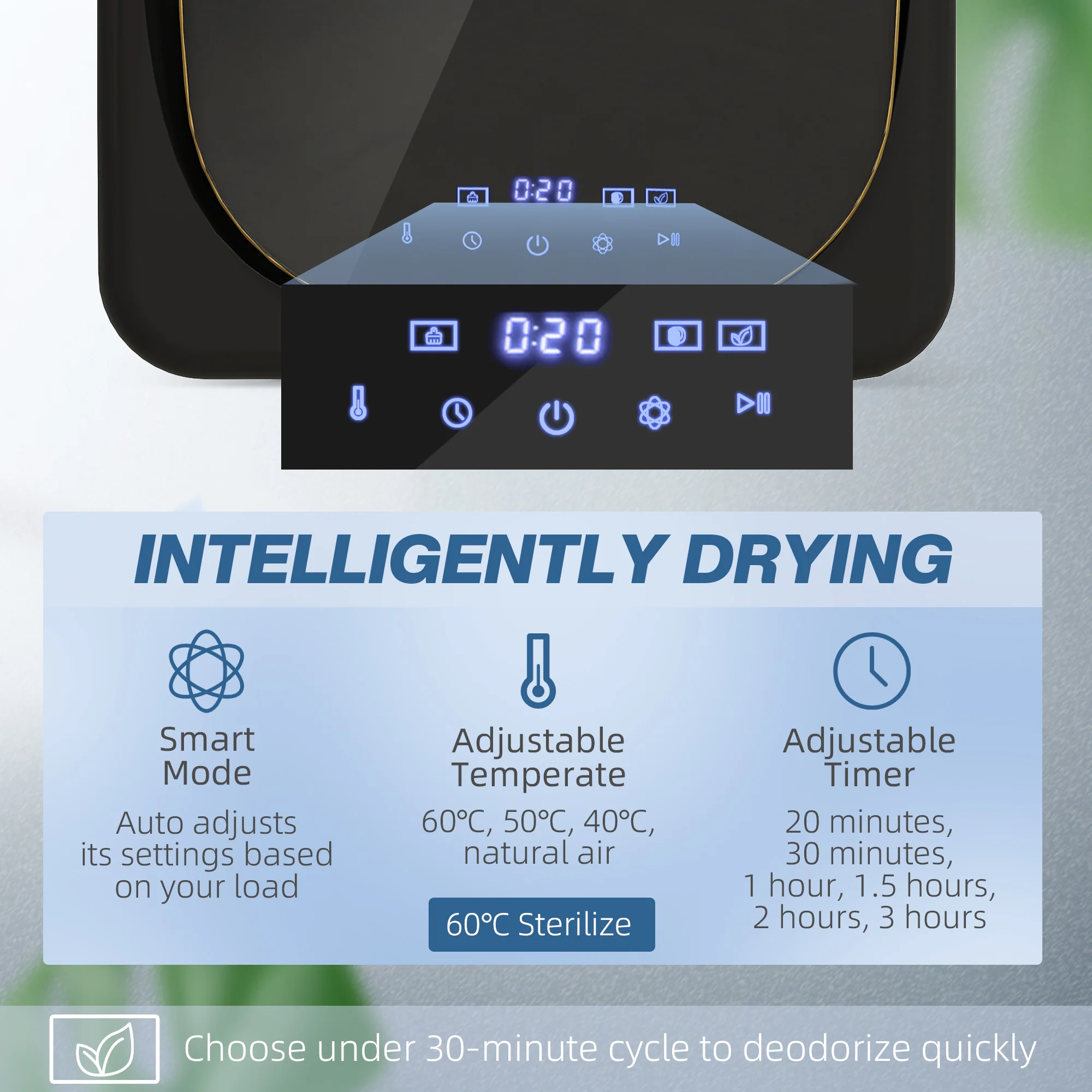 HOMCOM 4kg 800W Vented Tumble Dryer With Deodorize, Smart Mode - Image 3