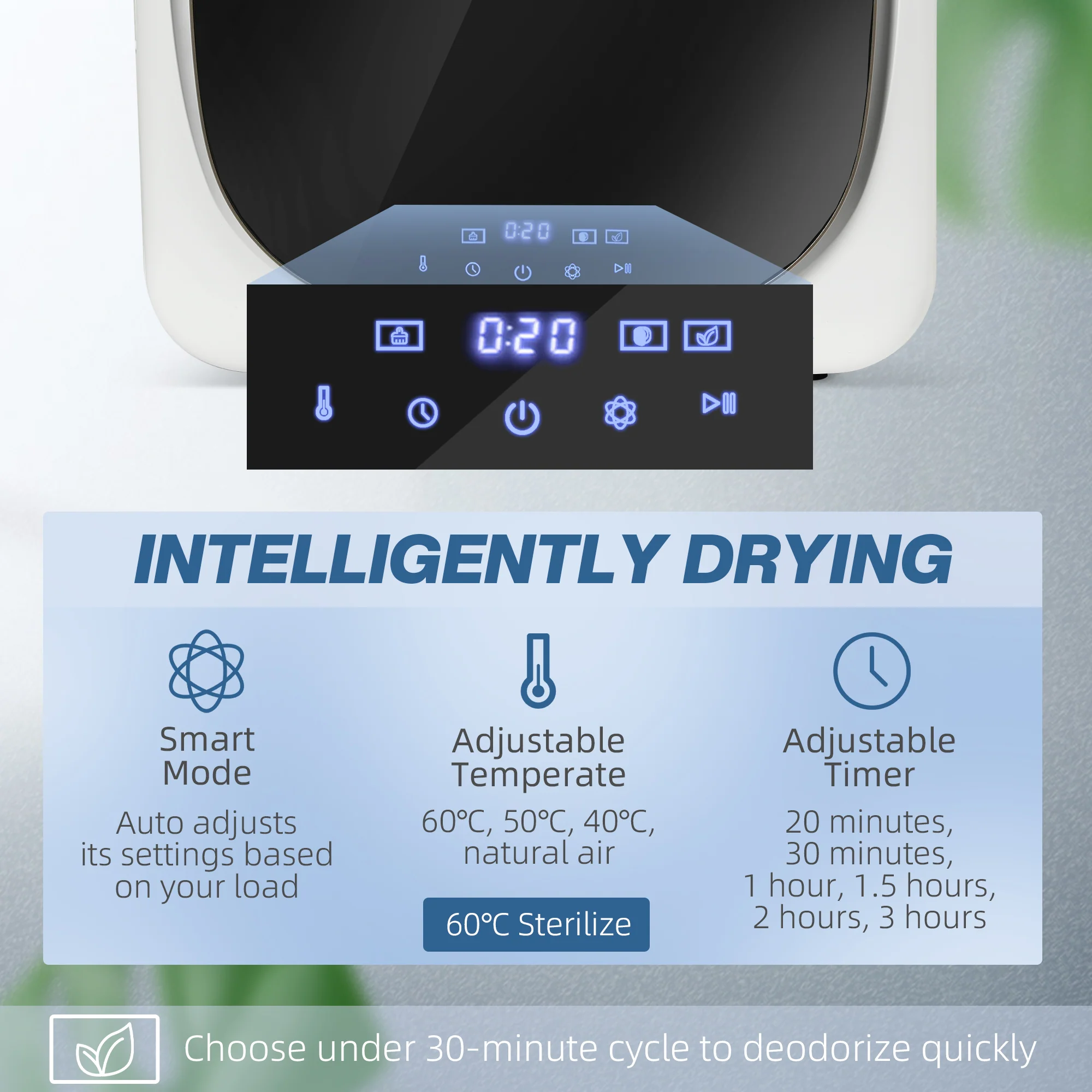 HOMCOM 4kg 800W Vented Tumble Dryer With Deodorize, Smart Mode - Image 3